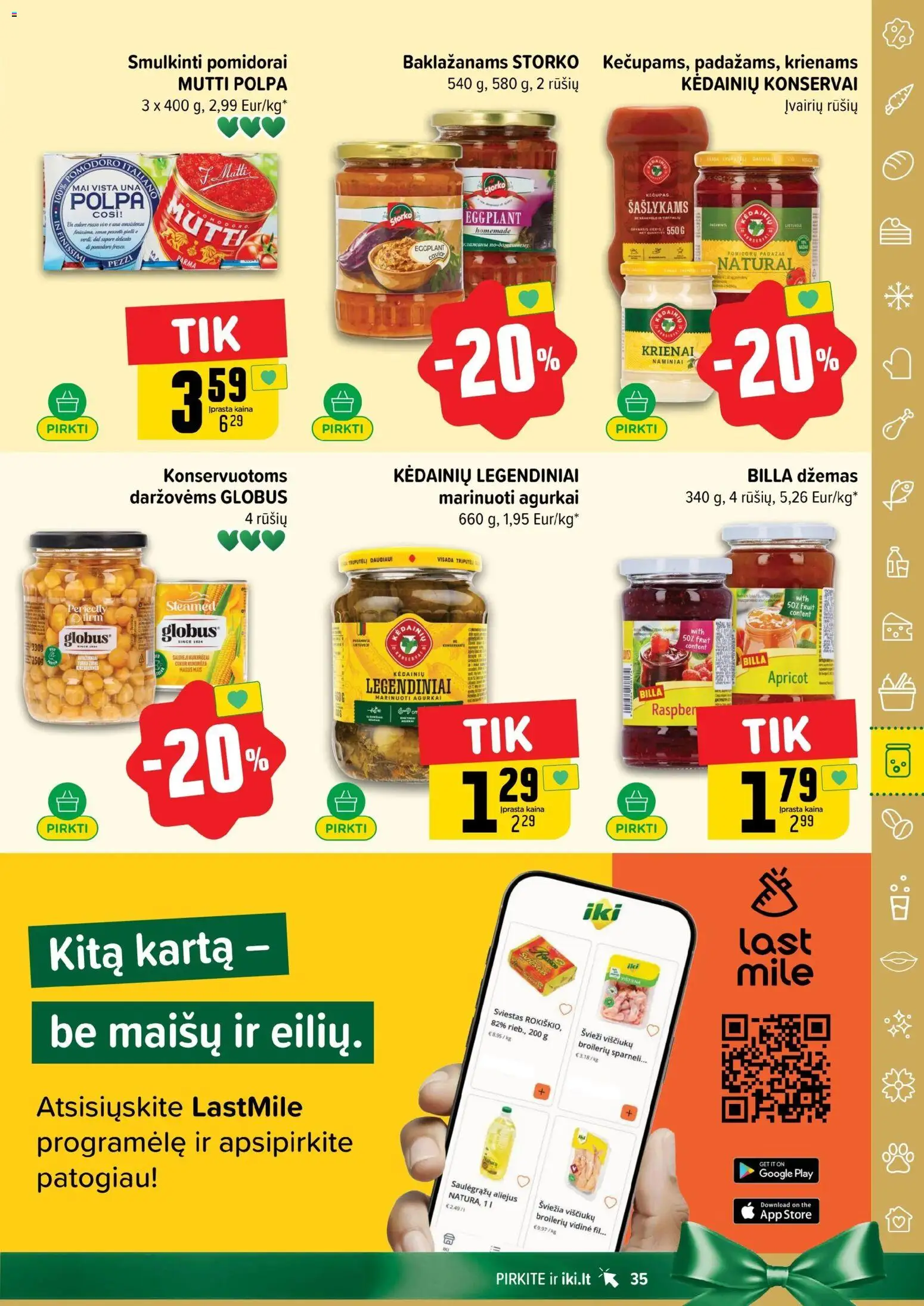 IKI akcijos nuo 03.11.2025 | Puslapis: 35 | Prekių: Pomidorų padažas, Sviestas, Aliejus, Konservai