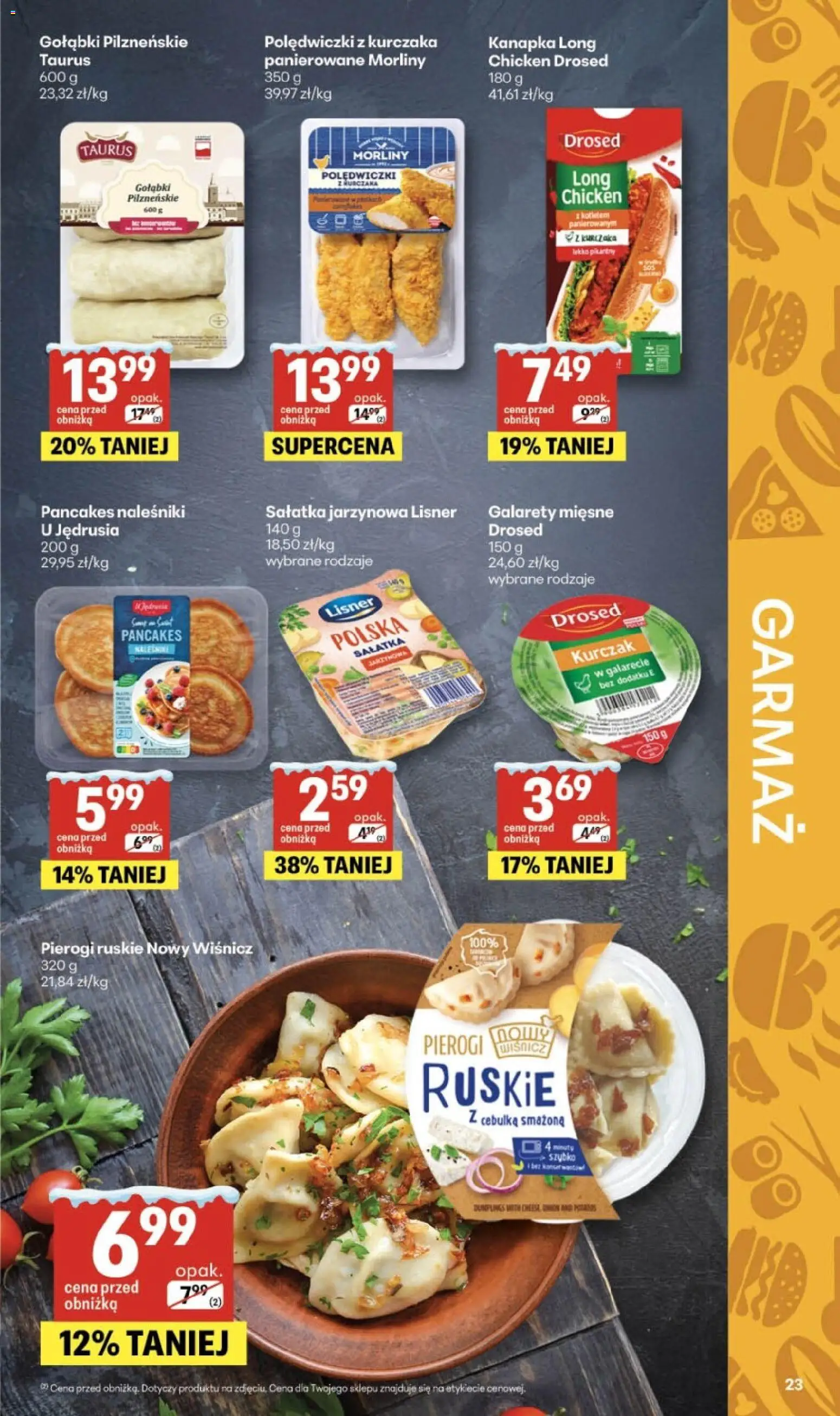 Delikatesy Centrum Gazetka od 15.01.2026 | Strona: 23 | Produkty: Kurczak, Naleśniki, Sałatka, Pancakes