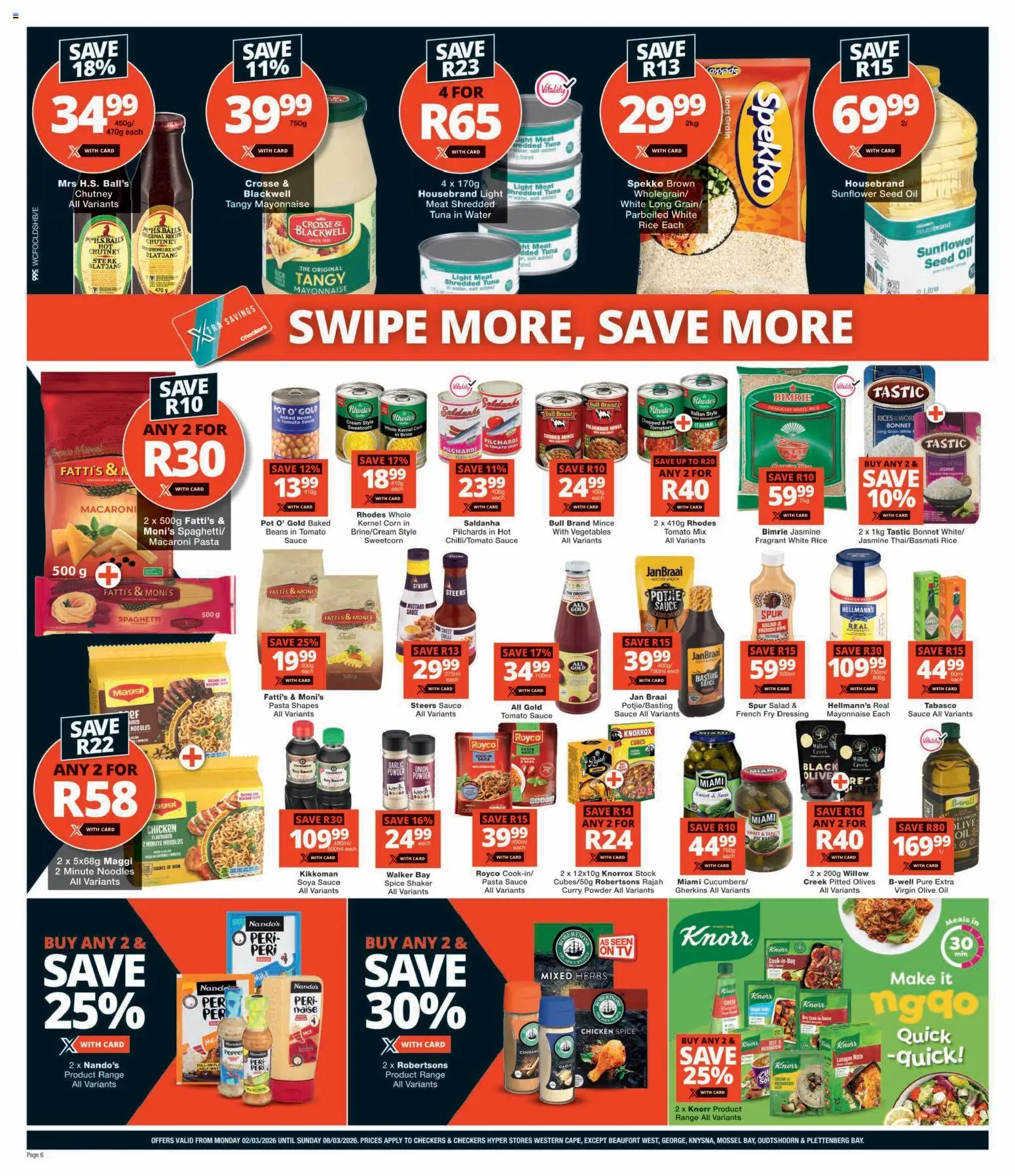 New Checkers catalogue – valid from 02.03.2026 | Page: 6 | Products: Powder, Tomatoes, Salad, Salt
