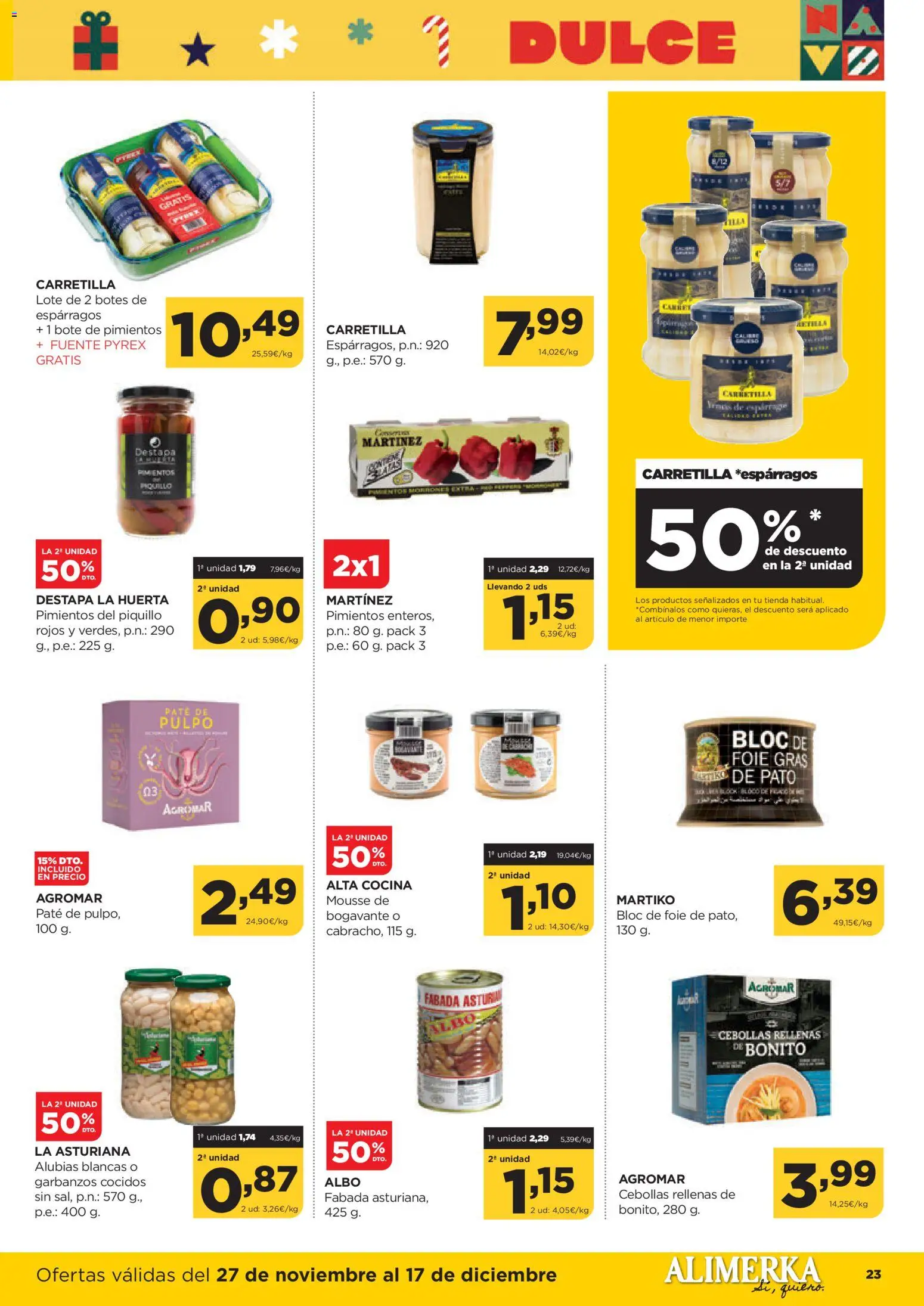 Alimerka folleto Castilla y León │ válido desde el 27.11.2025 | Página: 23 | Productos: Mousse, Paté, Νερό καρύδας, Cocina