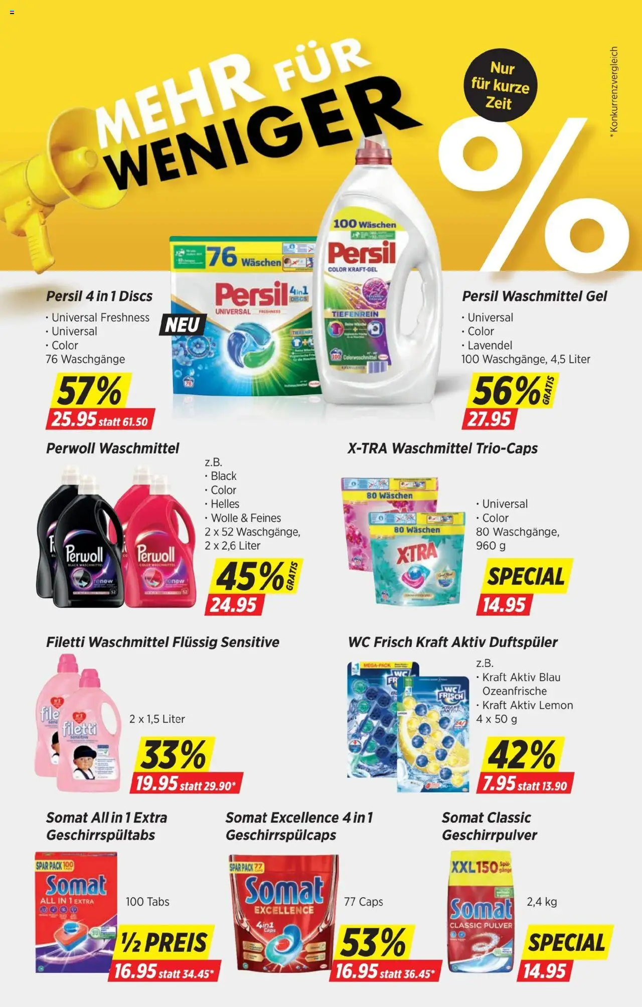 Denner Aktionen ab 01.07.2025 | Seite: 23 | Produkte: Shampoo, Zahnpasta, Weichspüler, Toilettenpapier