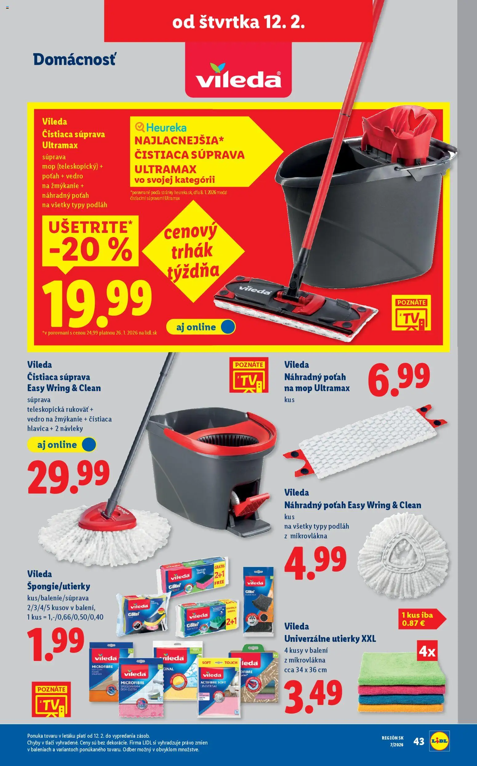 Nové Lidl akcie – leták je platný od 12.02.2026 | Strana: 43 | Produkty: Mop, Puk