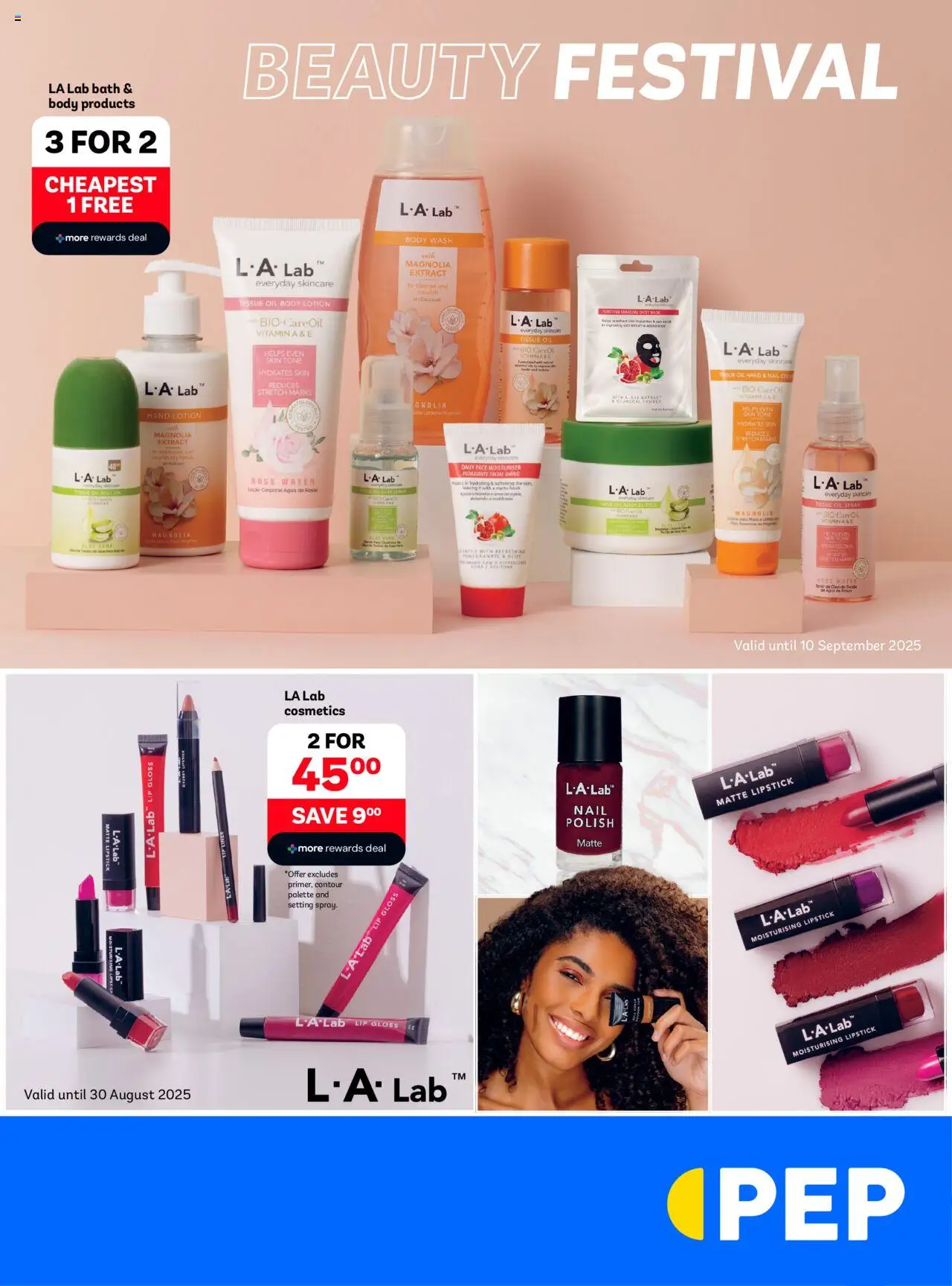 PEP Stores Specials │ valid from 23.07.2025 | Page: 1 | Products: Body butter, Hand lotion, Oil, Water