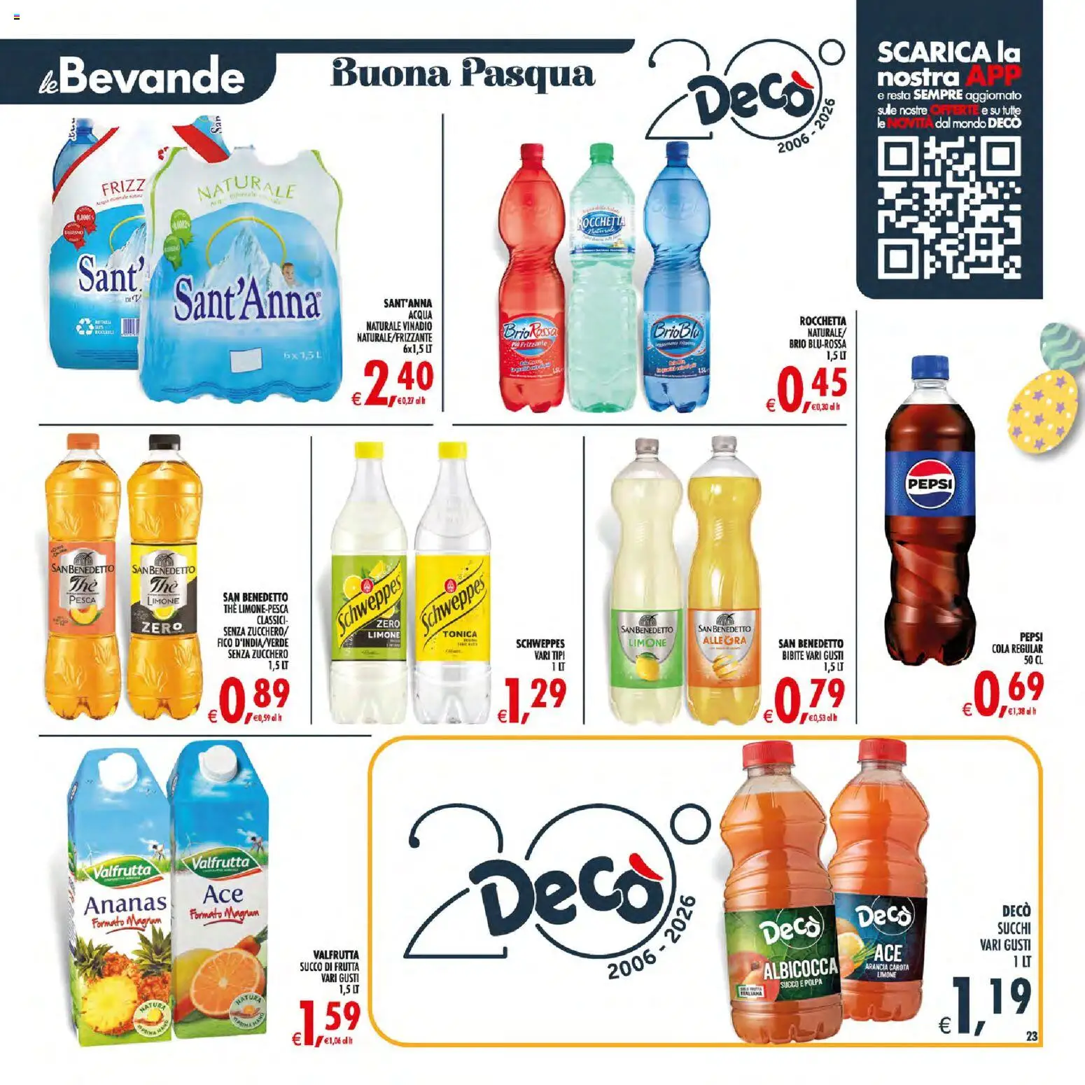 Volantino Decò del 27.03.2026 | Pagina: 23 | Prodotti: Succo, Acqua, Acqua naturale, Bibite