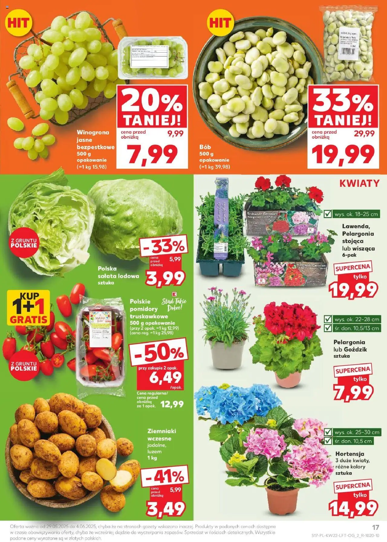 Kaufland gazetka od 29.05.2025 | Strona: 17 | Produkty: Goździk, Bób, Pomidory, Kwiaty
