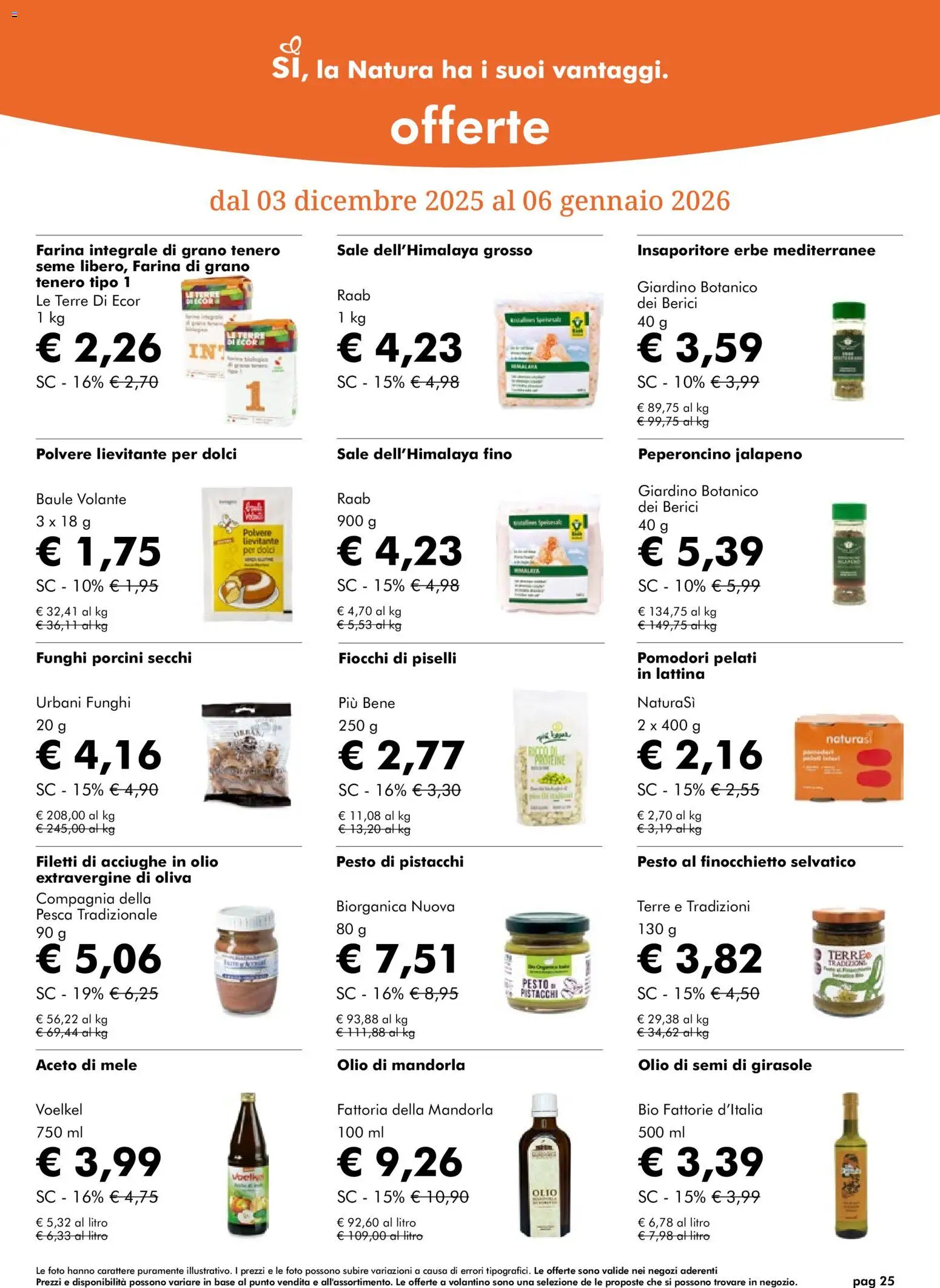 Volantino Natura Sì del 03.12.2025 | Pagina: 25