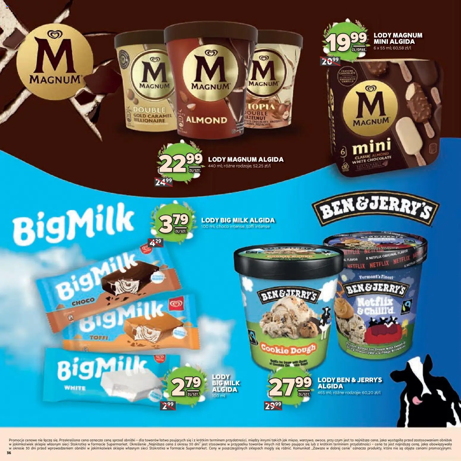 Stokrotka gazetka - Wielkanoc od 19.03.2026 | Strona: 36 | Produkty: Stokrotka, Big Milk, Lody Magnum, Lody