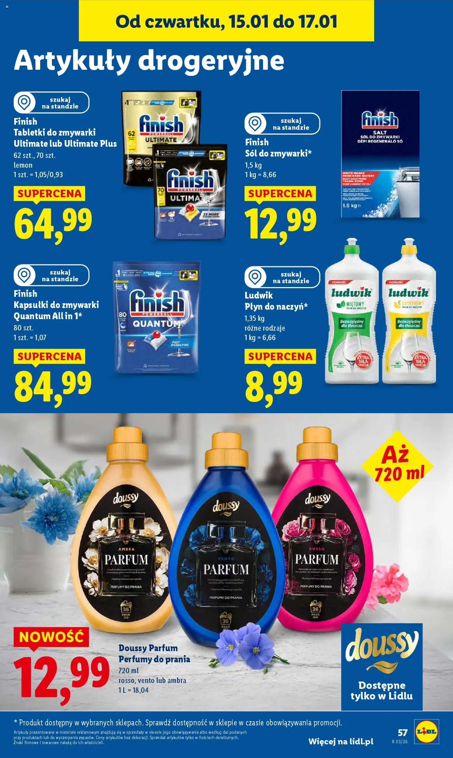 Lidl Gazetka od 15.01.2026 | Strona: 57 | Produkty: Finish, Kapsułki do zmywarki, Tabletki do zmywarki, Sól