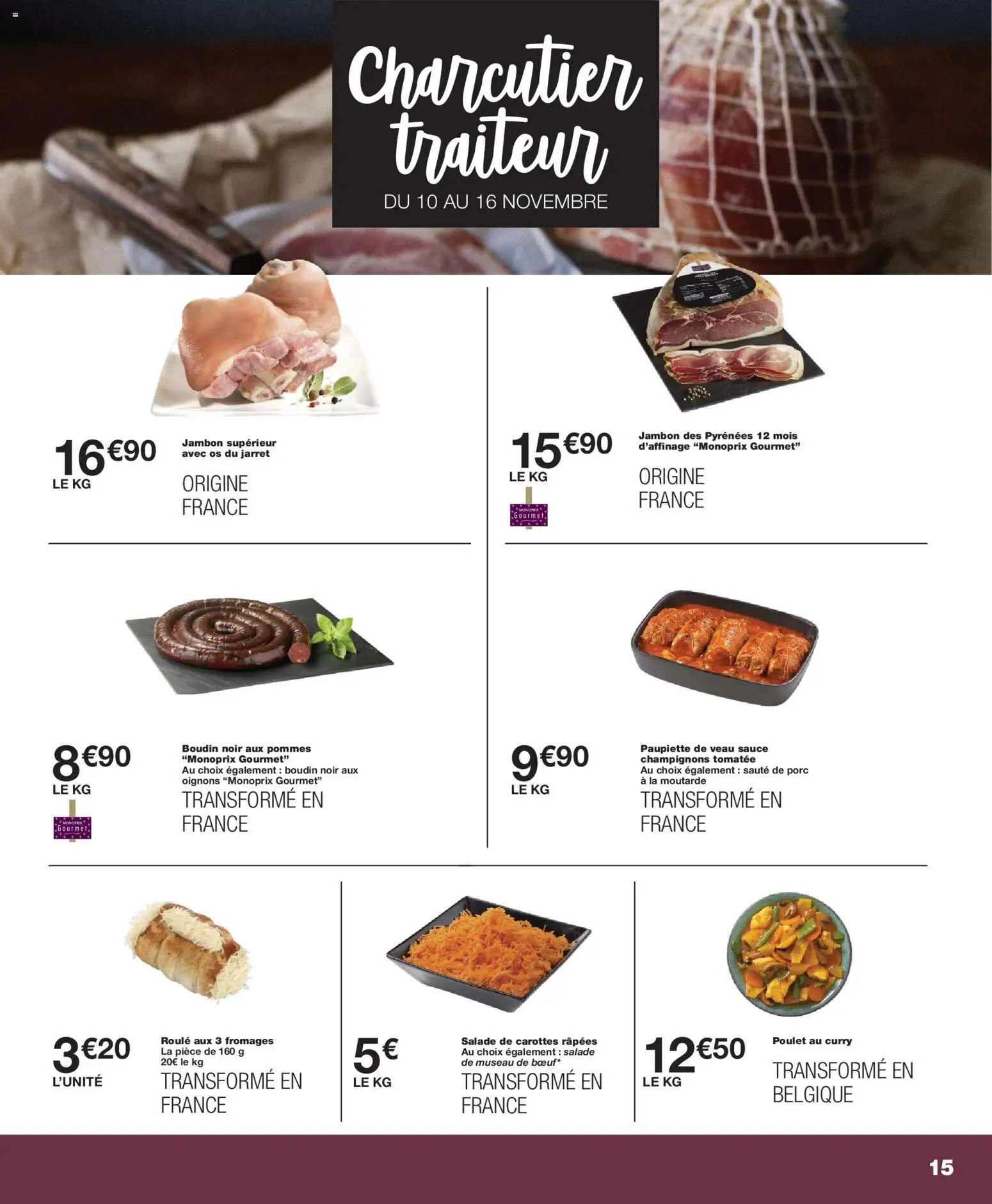 {H1} | Page: 15 | Produits: Sauté de porc, Moutarde, Porc, Oignons