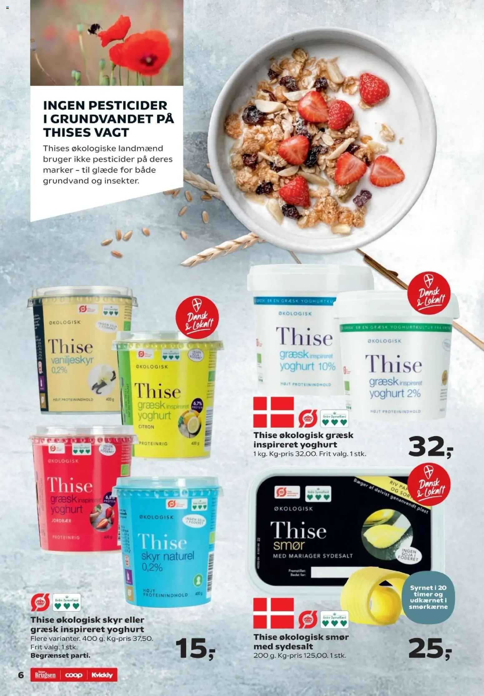 Super Brugsen tilbudsavis – gyldig fra 07.04.2026 | Side: 6 | Produkter: Smør, Yoghurt, Skyr, Jordbær