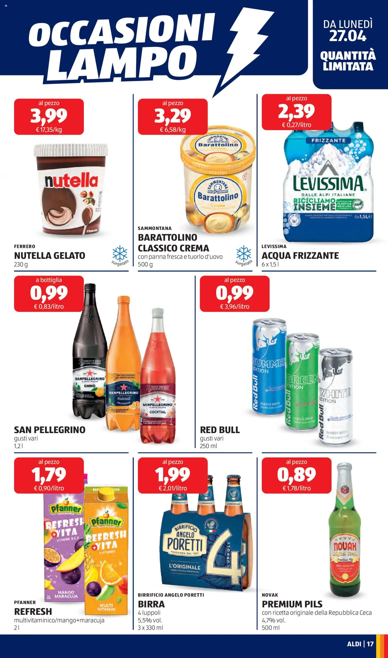 Volantino Aldi del 27.04.2026 | Pagina: 17 | Prodotti: Panna, Gelato, Mango, Nutella