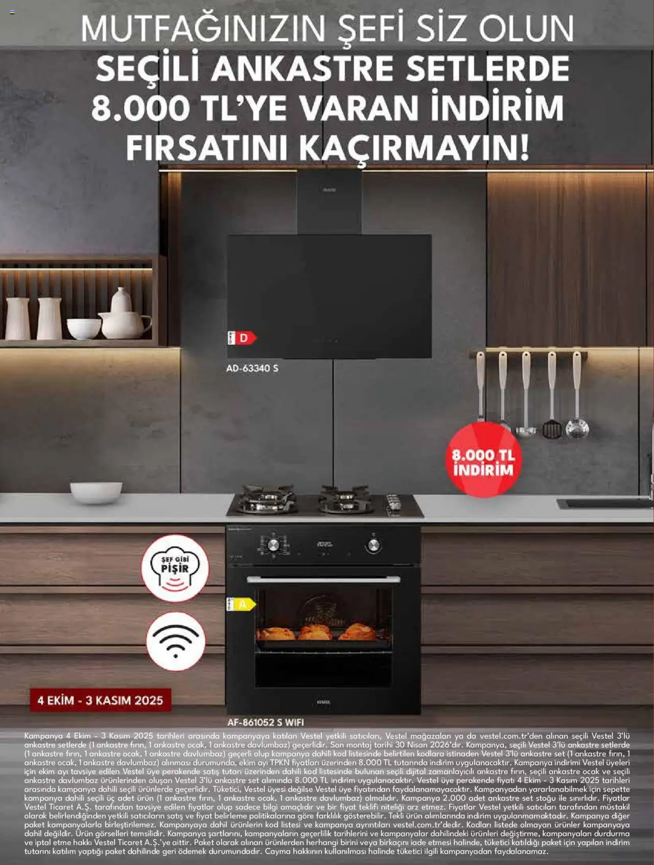 Vestel Ankastre Ürünler - 04.10.2025 tarihinden itibaren geçerlidir | Sayfa: 2 | Ürünler: Davlumbaz, Ocak