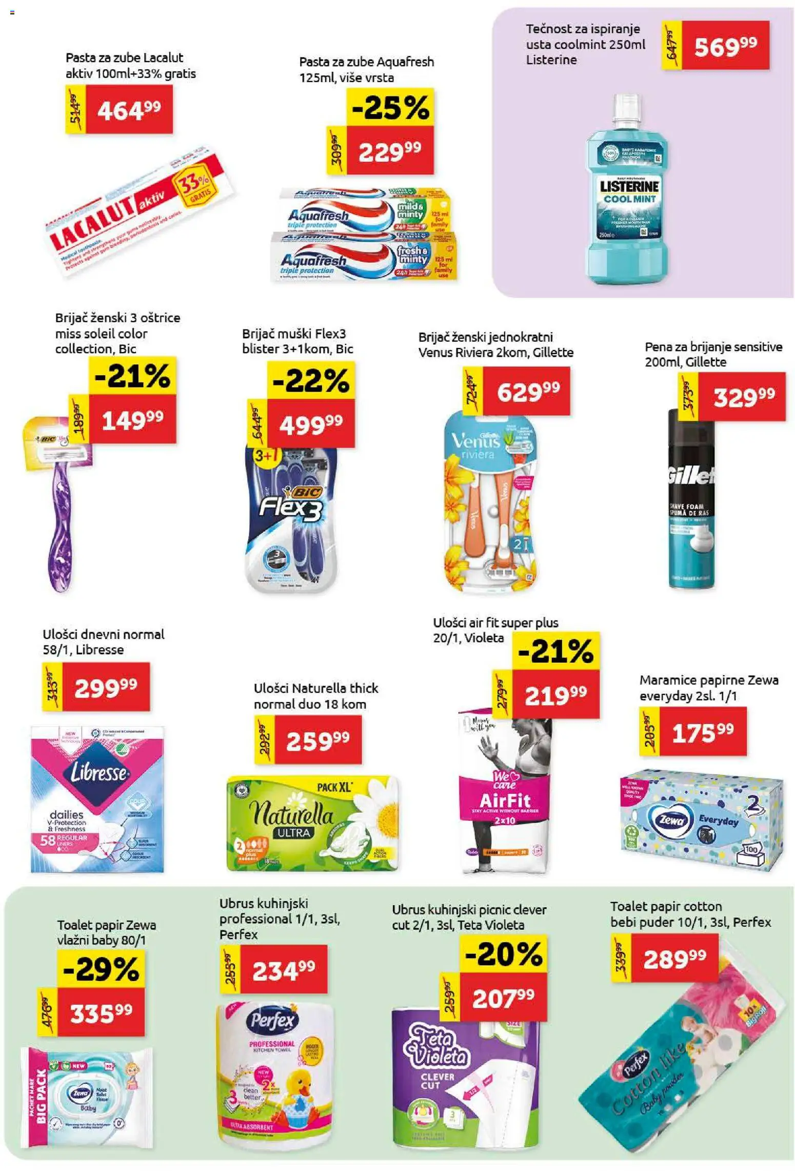 SuperVERO katalog - važi od 22.01.2026 | Strana: 21 | Proizvode: Gillette, Toalet papir, Puder, Pena za brijanje