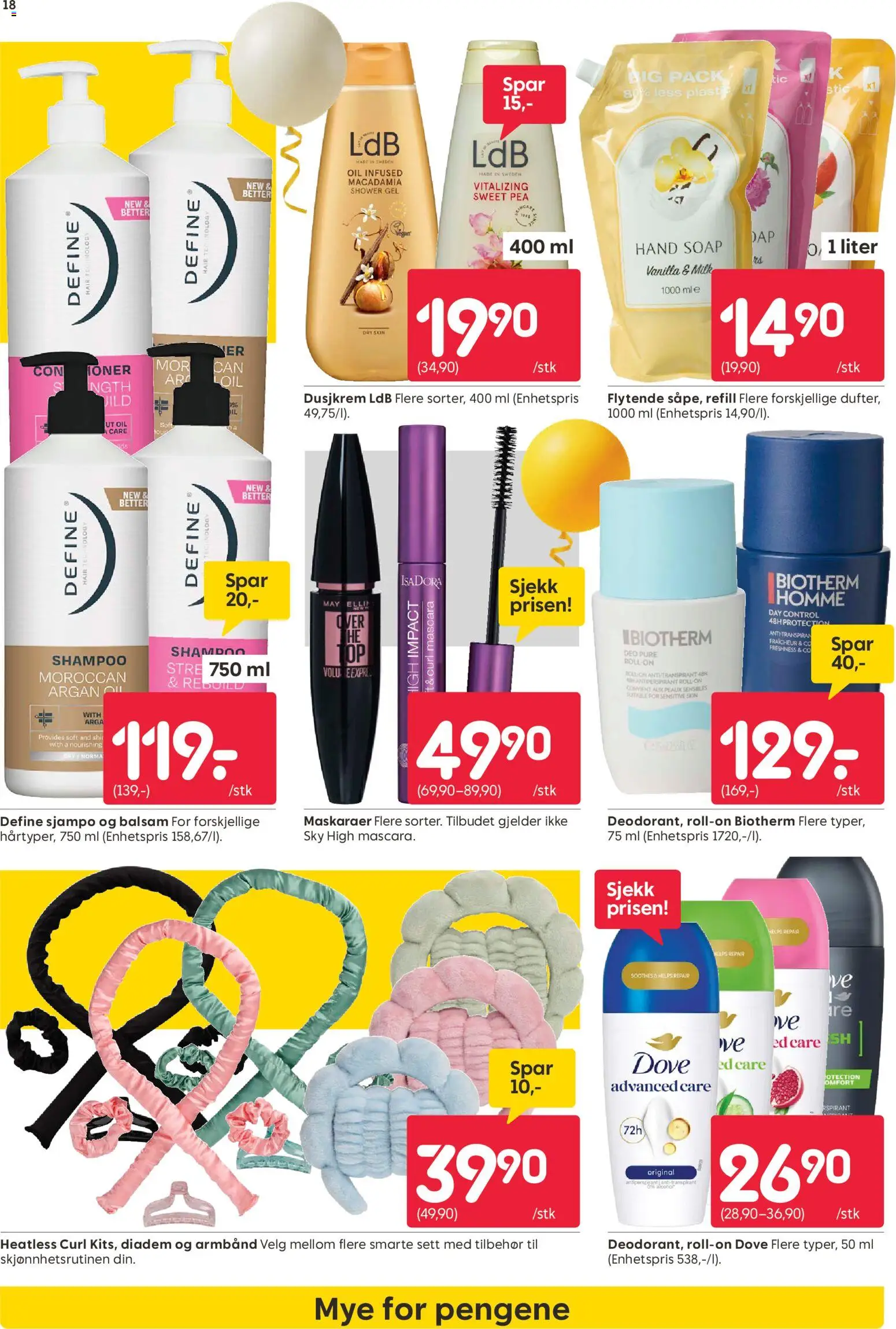 {H1} | Side: 18 | Produkter: Antiperspirant, Dusjkrem, Jupe en jean, Shampoo