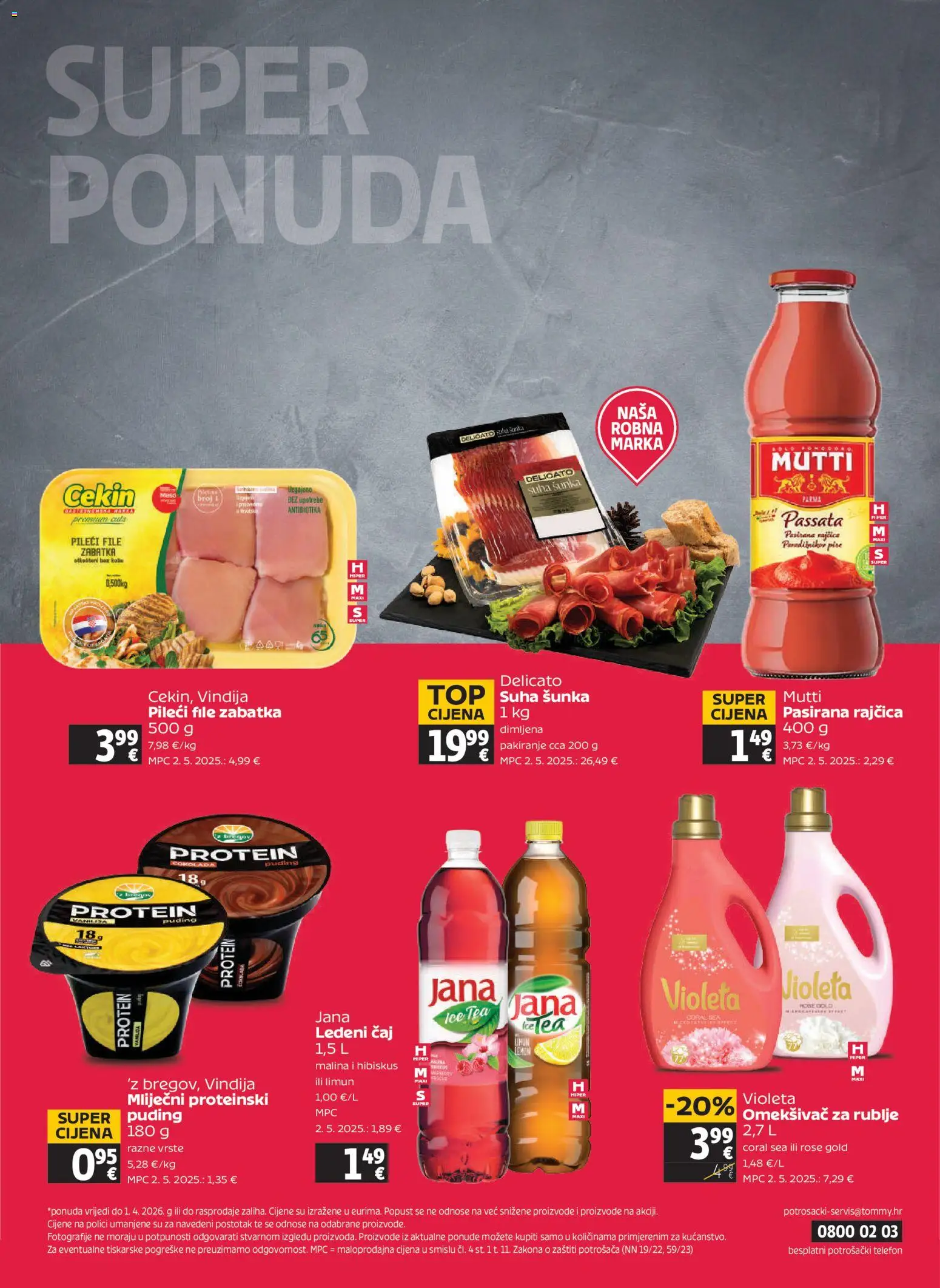 Tommy katalog | vrijedi od 26.03.2026 | Stranica: 32 | Proizvodi: Vindija, Protein puding, Meso, Čaj