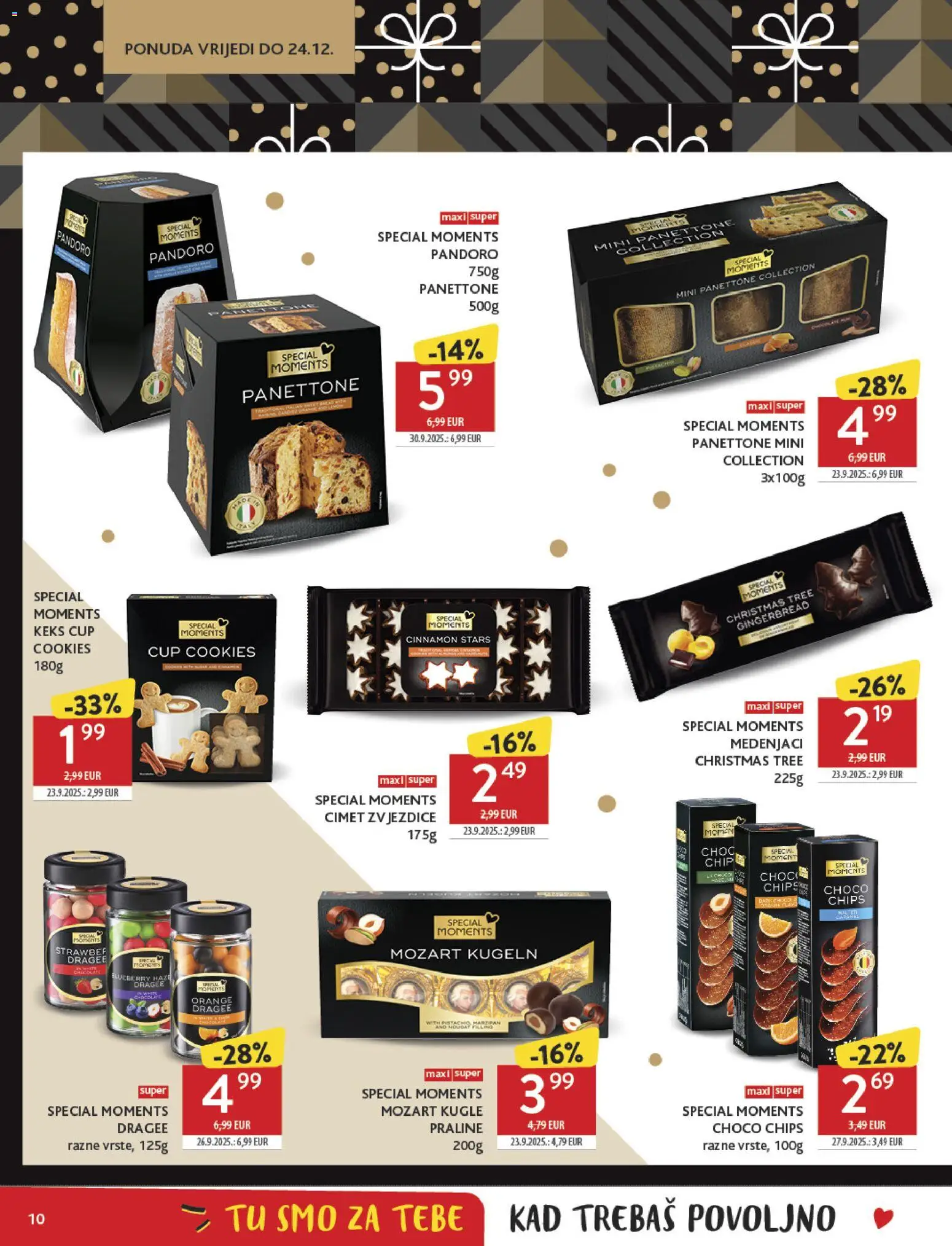 Konzum HR akciós ujság - amely érvényes a következő dátumtól: 10.12.2025 | Oldal: 10 | Termékek: Chips, Panettone, Praliné