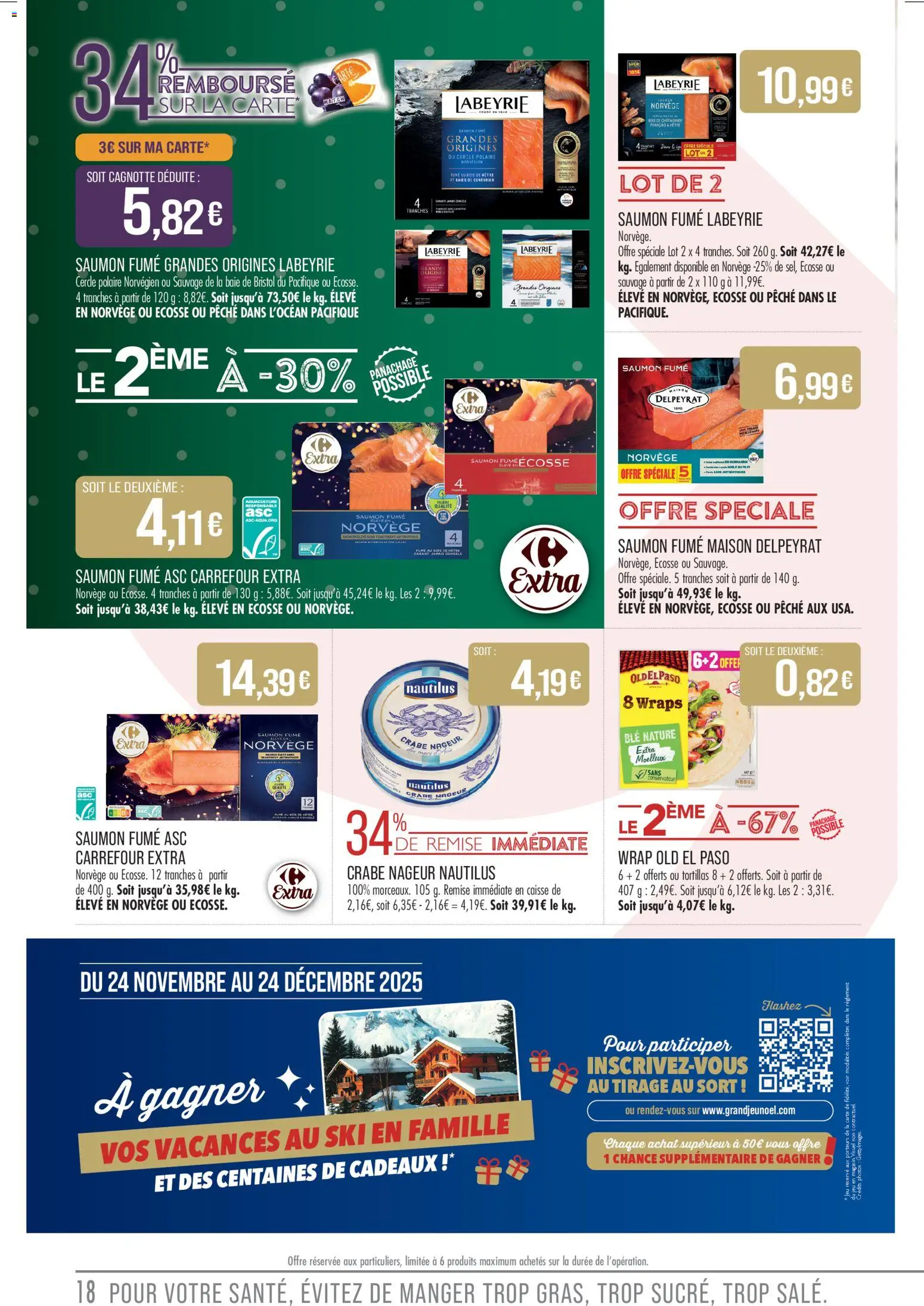 {H1} | Page: 18 | Produits: Saumon fumé, Tortillas, Ski, Saumon