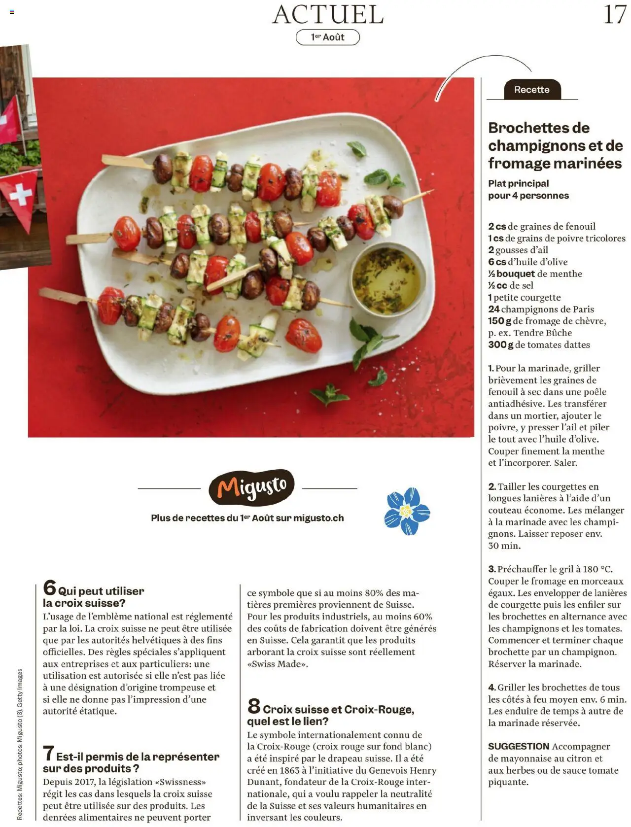 Migros - Magazin FR ab 28.07.2025 | Seite: 17 | Produkte: Rouge, Champignons, Mayonnaise, Griller