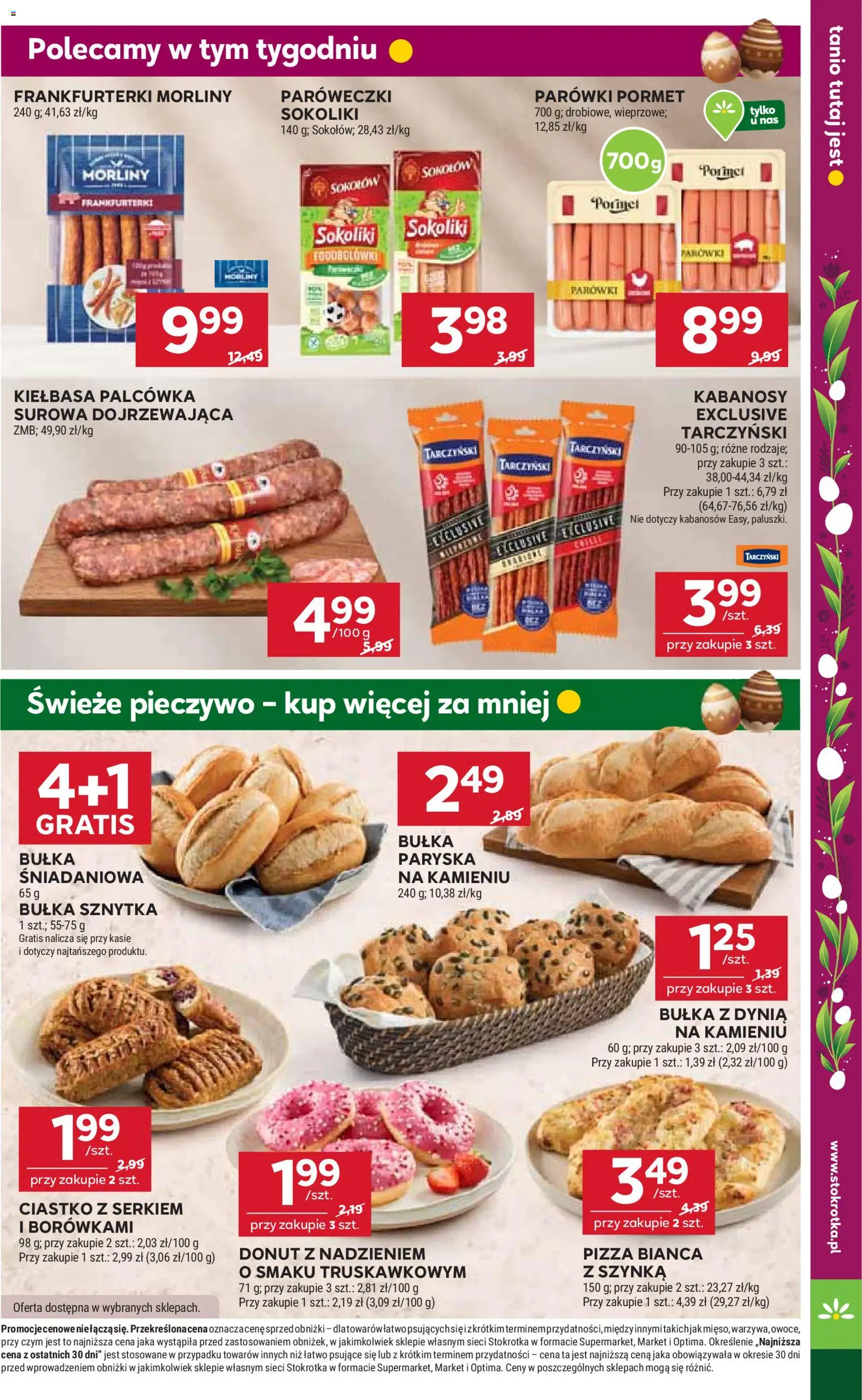 Stokrotka gazetka od 19.03.2026 | Strona: 15 | Produkty: Kiełbasa, Stokrotka, Szynka, Bułka
