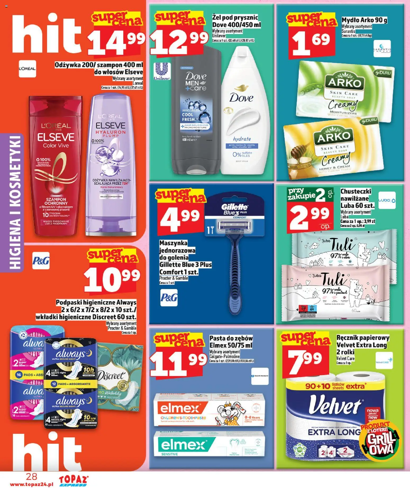 Topaz gazetka - Express od 30.04.2026 | Strona: 28 | Produkty: Mak, Rolki, Podpaski, Szampon