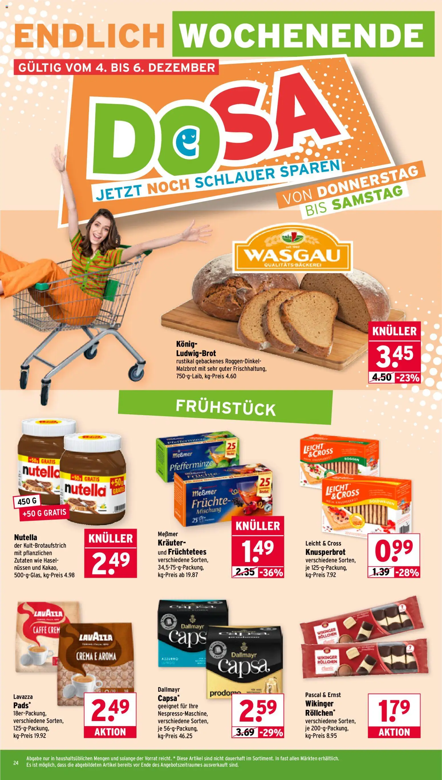 Wasgau Prospekt 	 – gültig ab 01.12.2025 | Seite: 24 | Produkte: Lavazza, Messmer, Nutella, Dallmayr