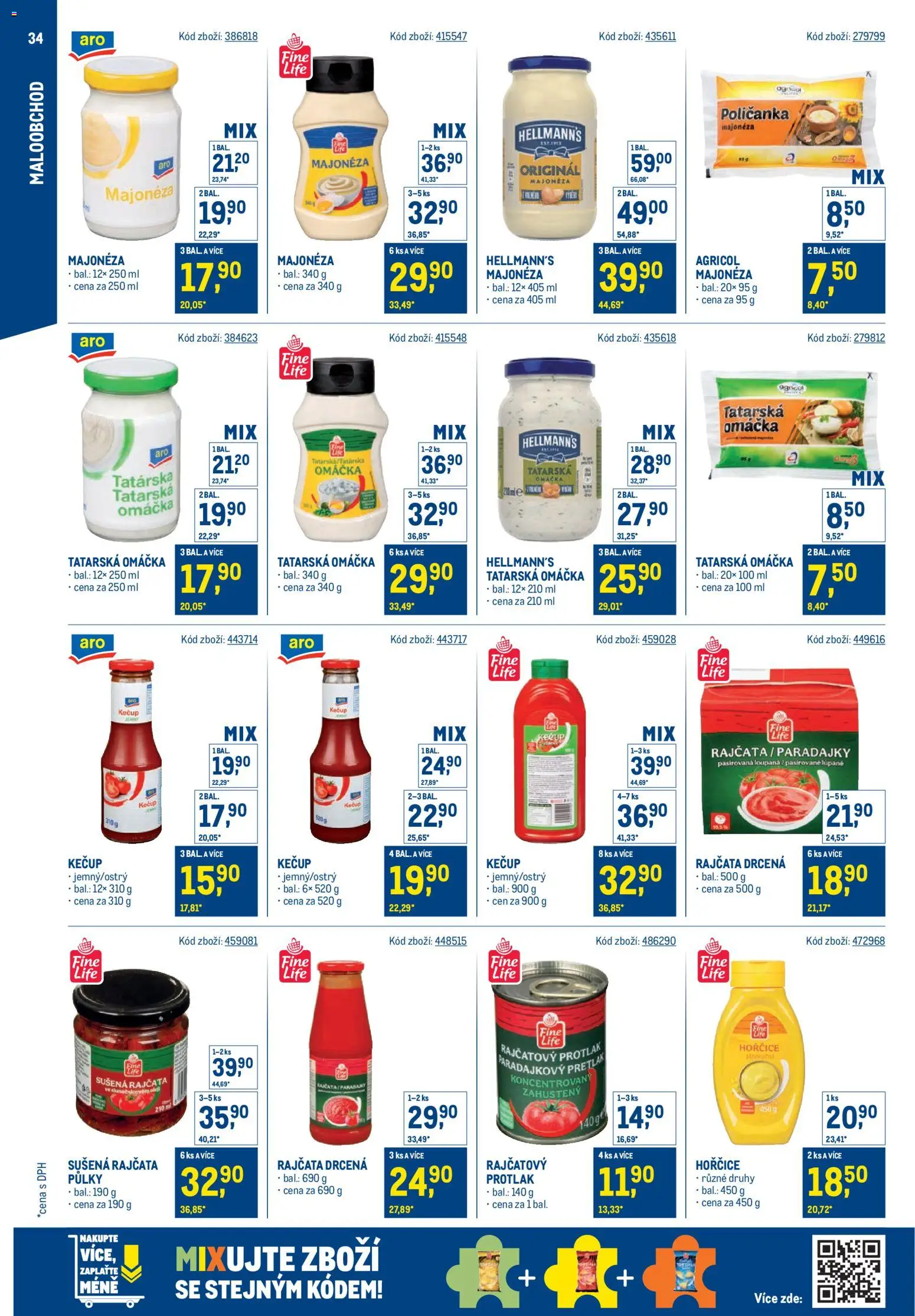 Makro leták - Stabilně výhodná cena - maloobchod od 24.09.2025 | Strana: 34 | Produkty: Rajčatový protlak, Kečup, Hellmann's, Tatarská omáčka