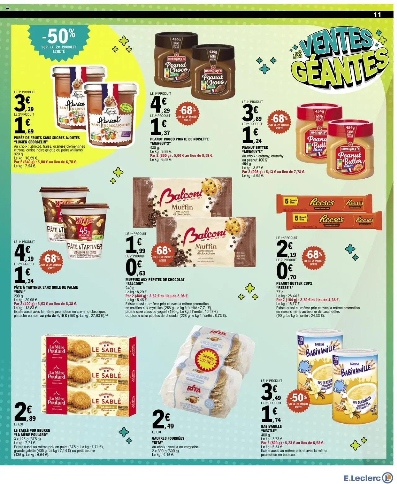 {H1} | Page: 11 | Produits: Muffins, Myrtilles, Pépites de chocolat, Gaufres