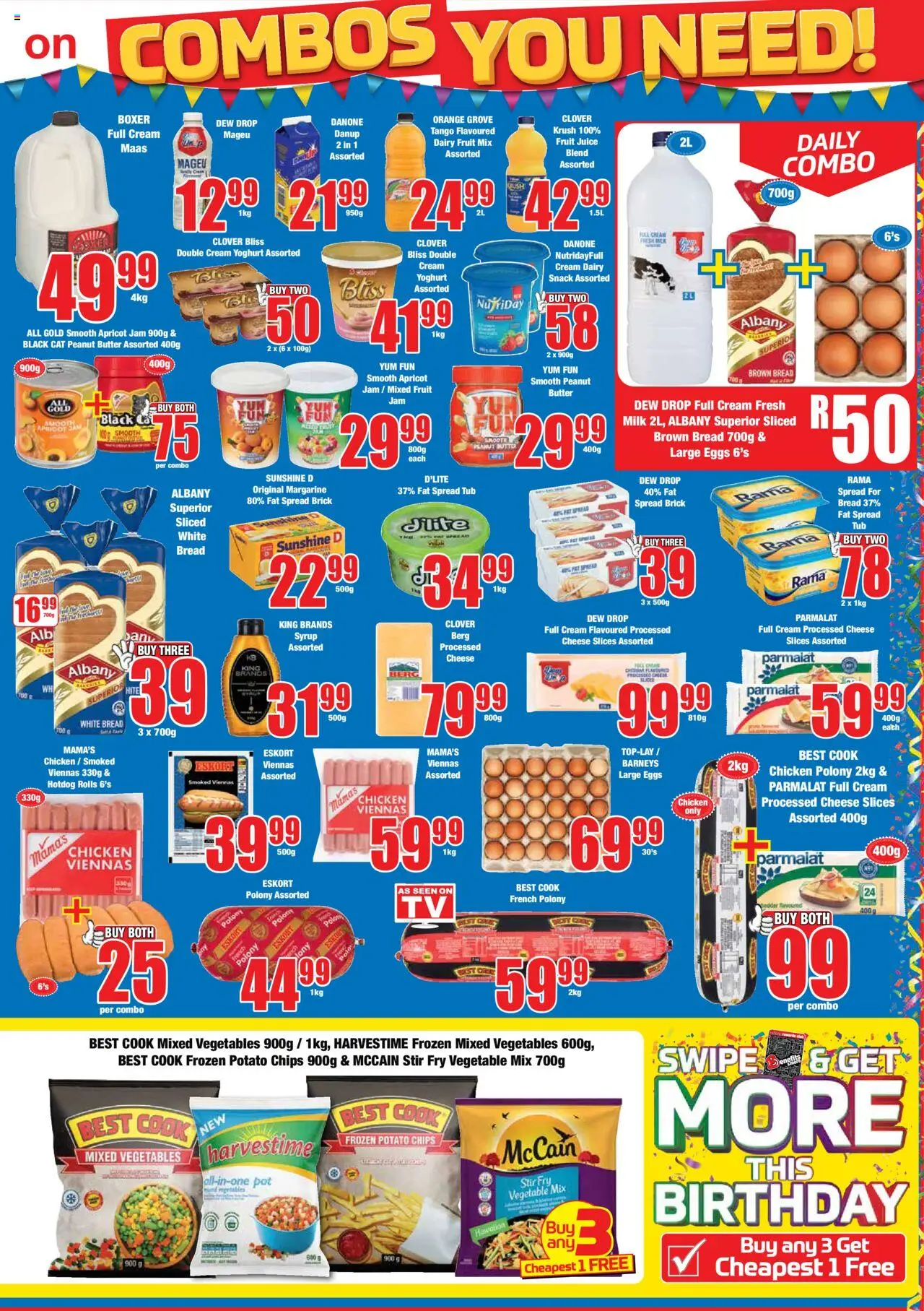 Boxer Specials │ valid from 11.08.2025 | Page: 3 | Products: Milk, Juice, Chicken, Fat spread
