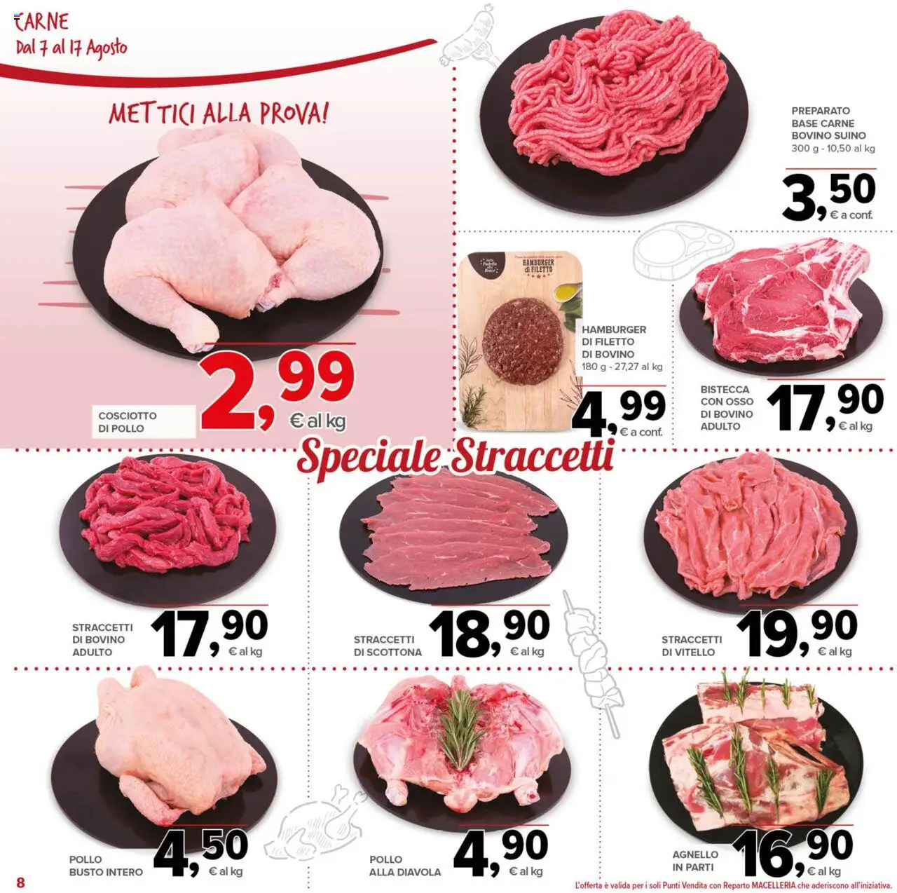 Volantino Todis del 07.08.2025 | Pagina: 8 | Prodotti: Pollo, Suino, Agnello, Hamburger
