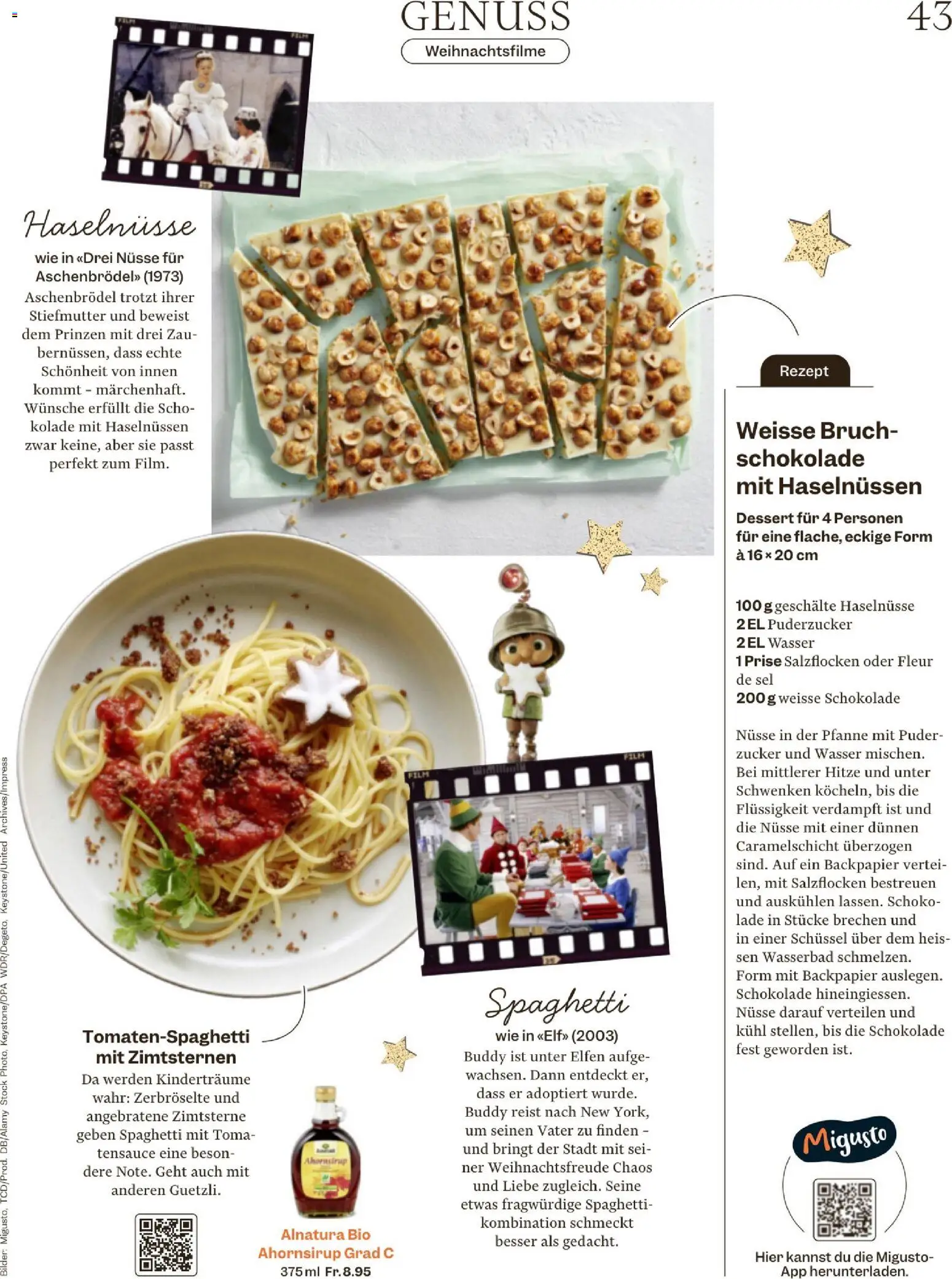 Migros Magazin – gültig ab 24.11.2025 | Seite: 43 | Produkte: Schokolade, Nüsse, Wasser, Bilder