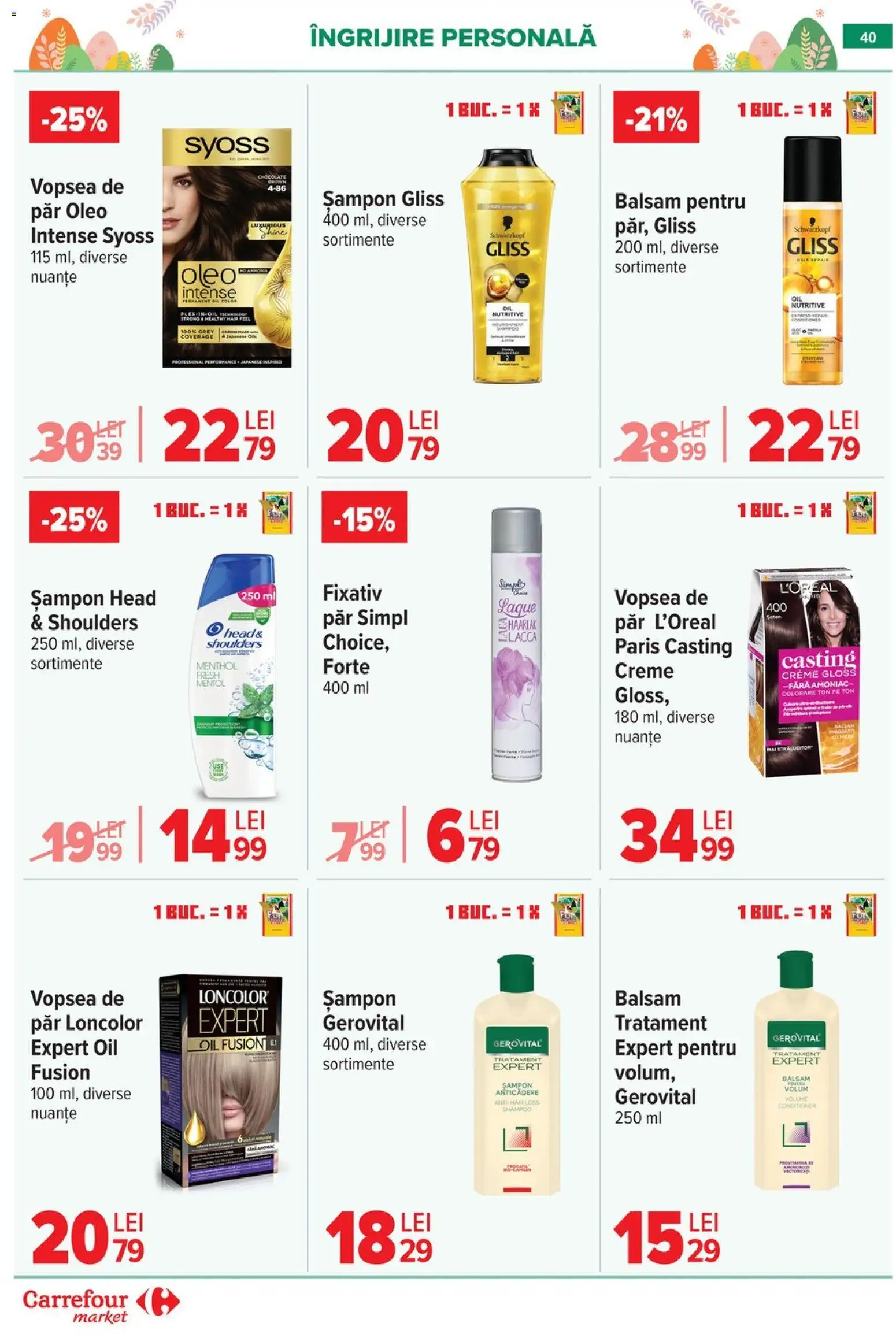 Noul catalog Carrefour – valabil de la 06.04.2026 | Pagină: 45 | Produse: Vopsea, Șampon, Balsam, Vopsea de păr