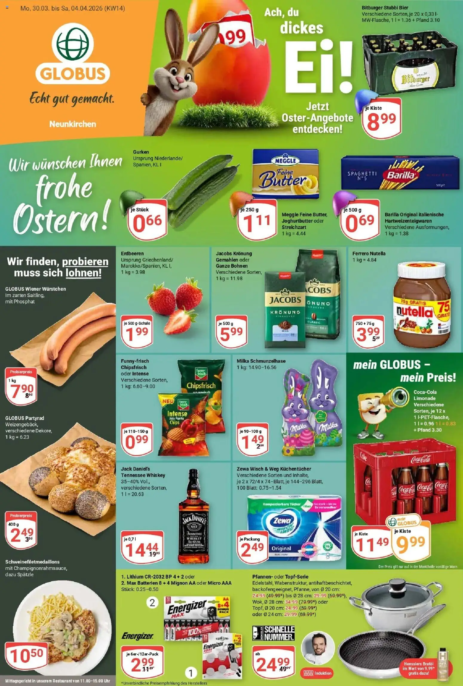 Globus prospekt Neunkirchen	 – gültig ab 30.03.2026 | Seite: 7 | Produkte: Bitburger, Wiener wurstchen, Milka, Paprika