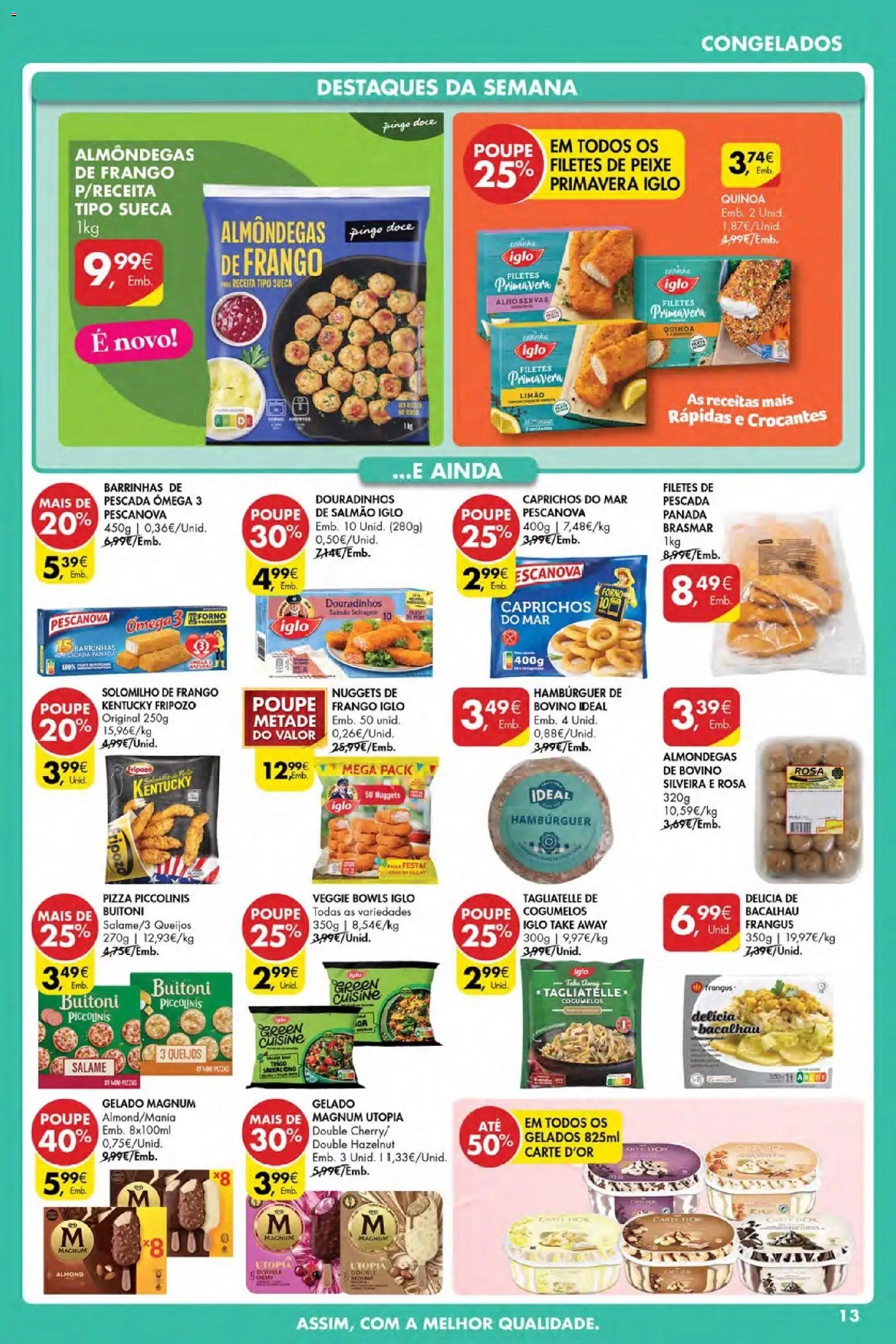 Pingo Doce Poupe Esta Semana Açores │ válido de 05.03.2026 | Página: 13 | Produtos: Bacalhau, Ômega 3, Salame, Pizza
