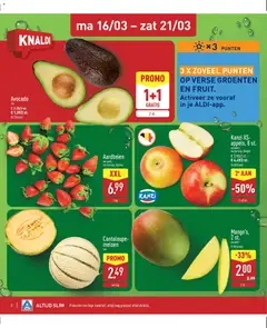 Aldi folder week 12 - Voorbeeld van een folder van Aldi, geldig van 16.03.2026 | Pagina: 2 | Producten: Aardbeien, Groenten, Meloen, Avocado