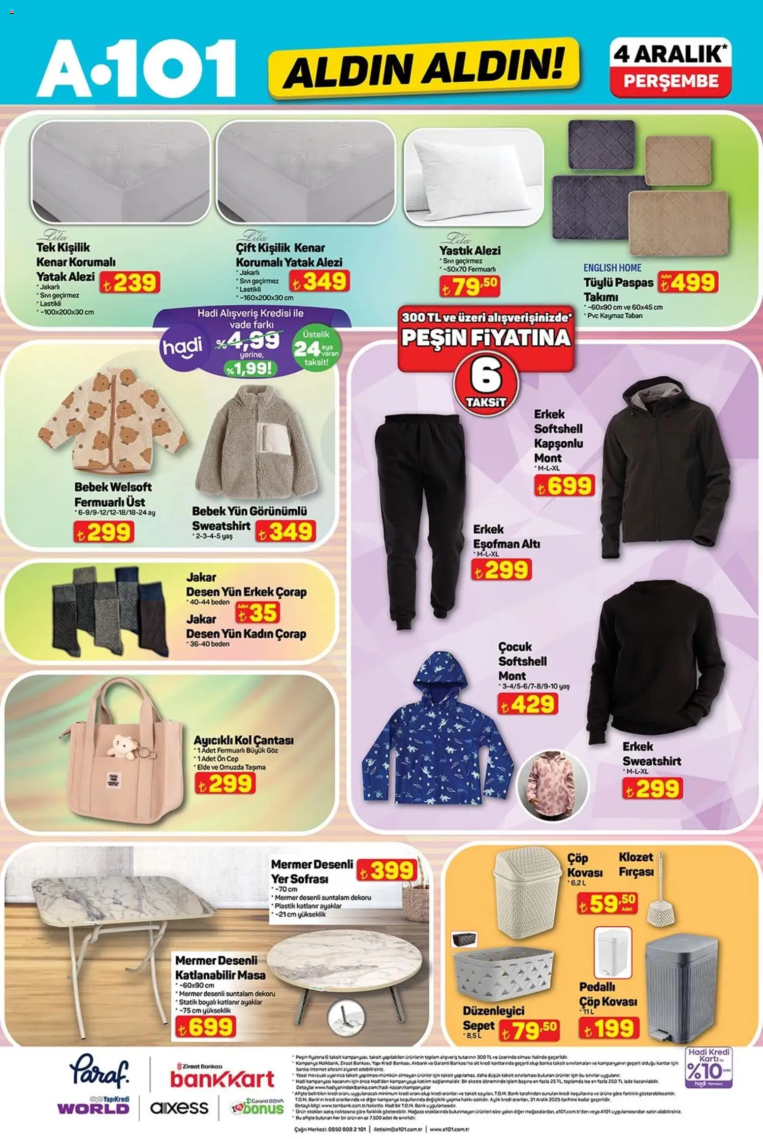 A101 Katalog Aldın Aldın - 04.12.2025 tarihinden itibaren geçerlidir | Sayfa: 9 | Ürünler: Masa, Sepet, Paspas, Çorap