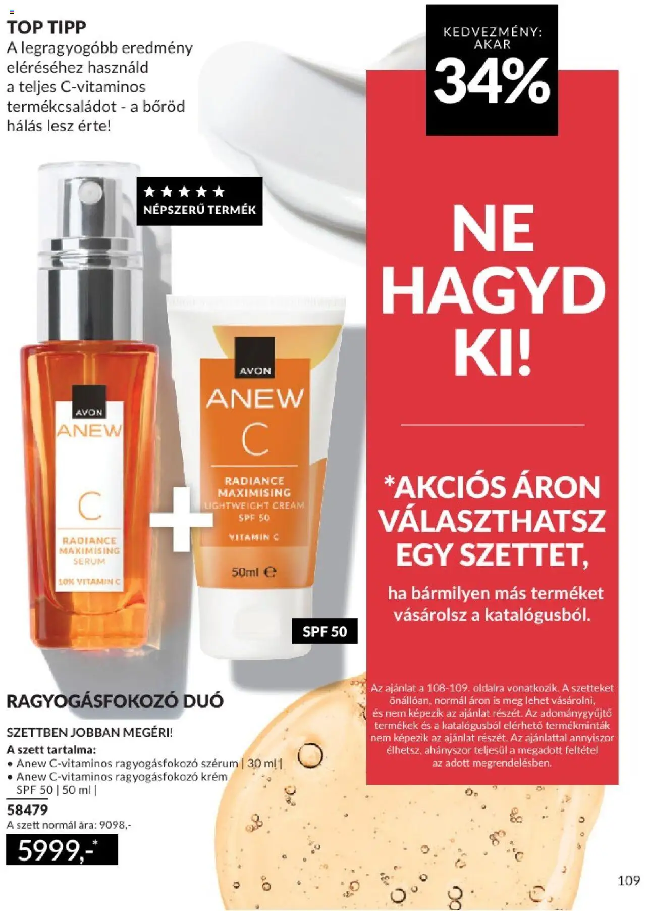 Avon akciós ujság - amely érvényes a következő dátumtól: 01.06.2025 | Oldal: 109 | Termékek: Vitamin c