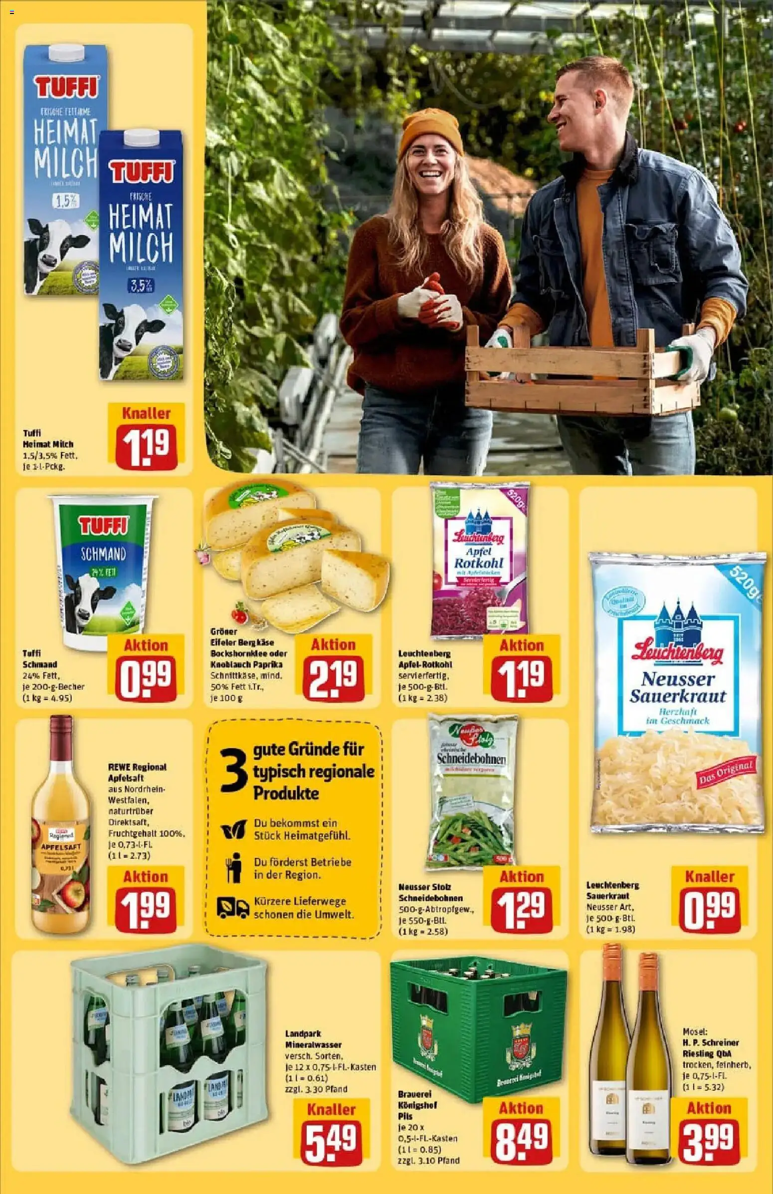 Rewe prospekt Bitburg	 – gültig ab 26.01.2026 | Seite: 27 | Produkte: Milch, Käse, Rotkohl, Äpfel