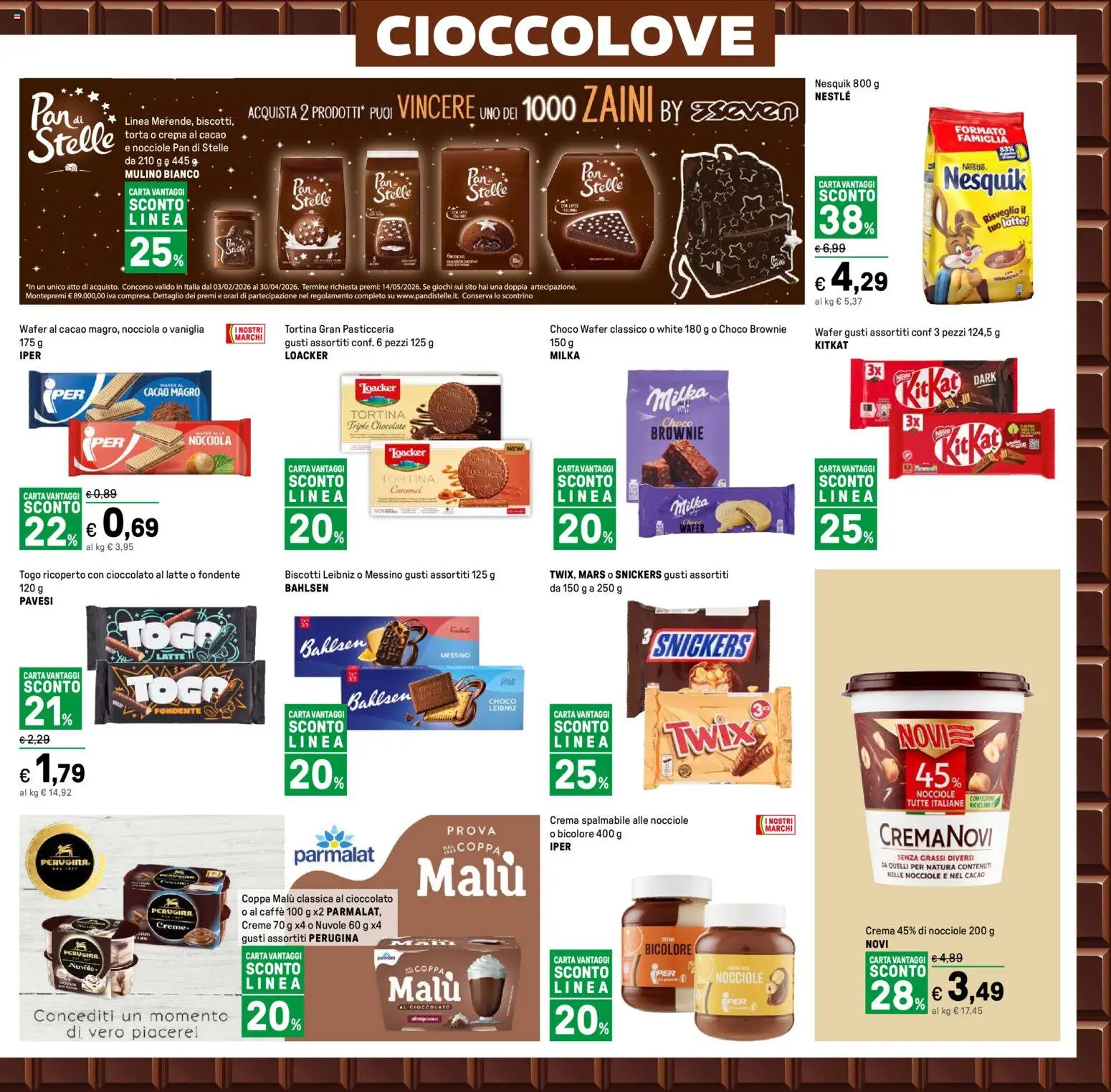 Volantino Iper del 12.02.2026 | Pagina: 17 | Prodotti: Caffè, Cioccolato, Latte, Torta