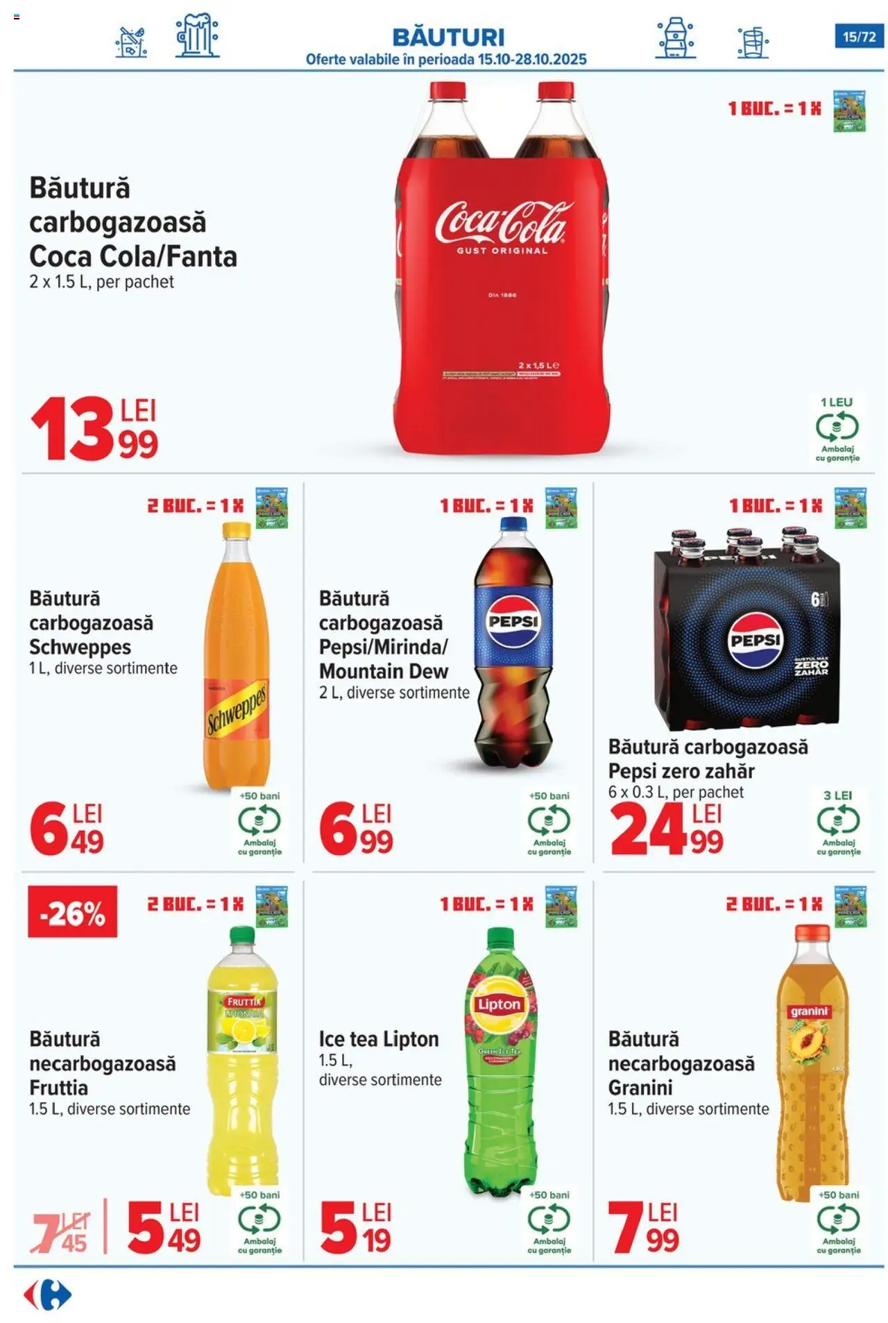Noul catalog Carrefour – valabil de la 15.10.2025 | Pagină: 16 | Produse: Ice tea, Zahăr