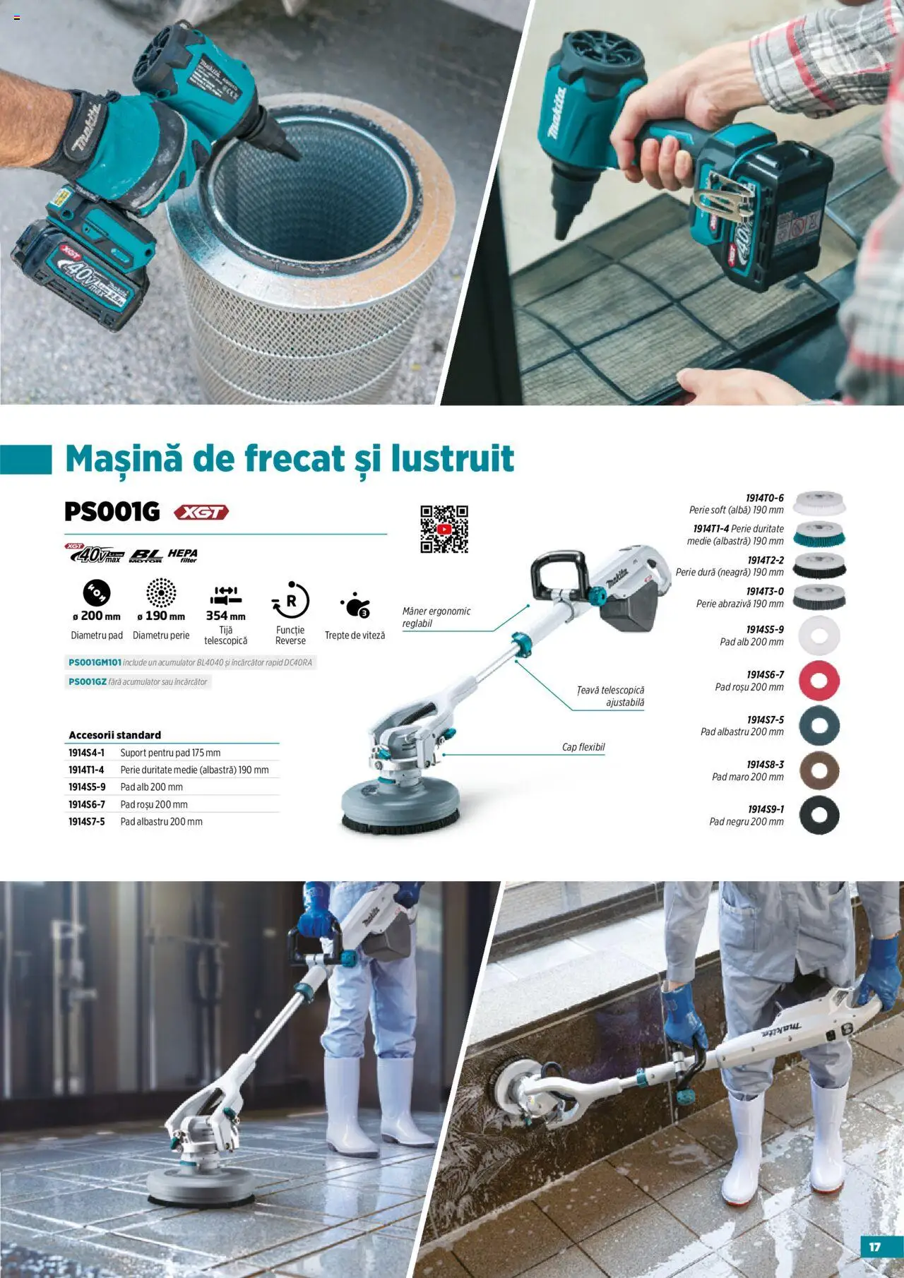 Noul catalog Makita – valabil de la 23.09.2025 | Pagină: 17 | Produse: Încărcător, Mâner, Perie, Țeavă