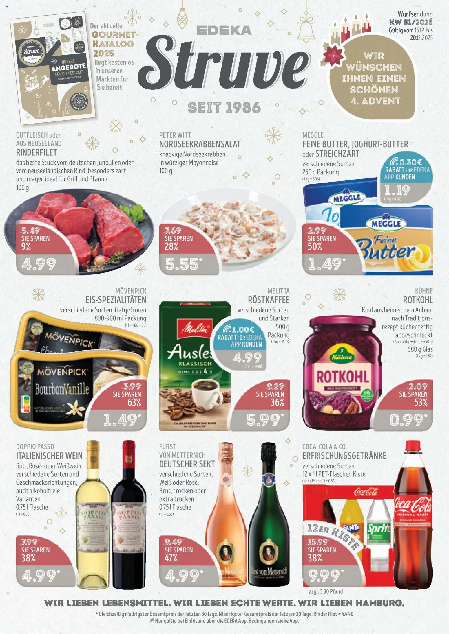 Edeka Struve Prospekt 	 – gültig ab 15.12.2025 | Seite: 1 | Produkte: Melitta, Grill, Rinderfilet, Wein