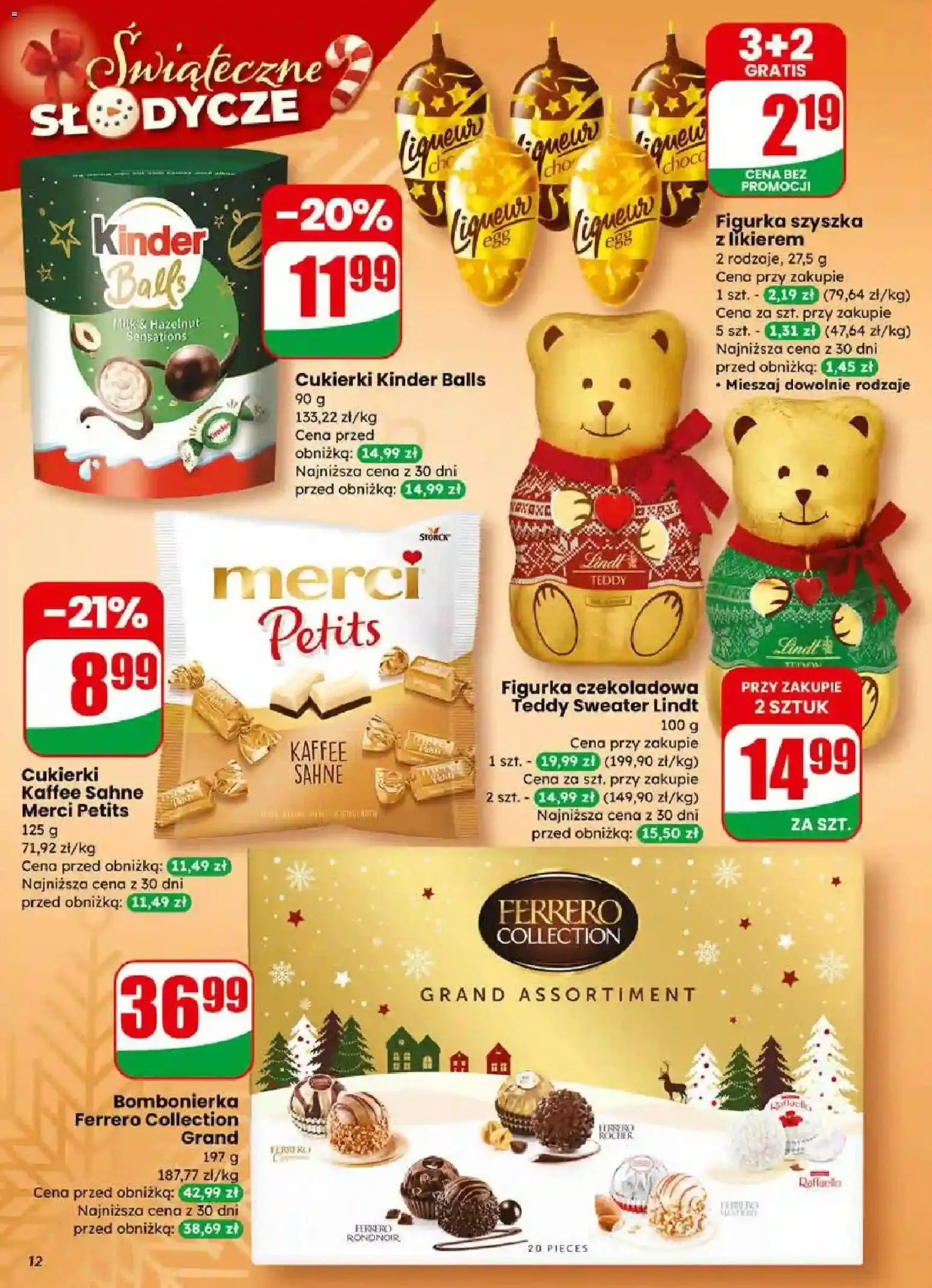 Dino Gazetka od 17.12.2025 | Strona: 12 | Produkty: Czekoladowa, Bombonierka, Merci, Cukierki