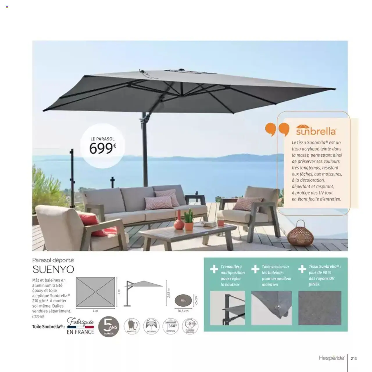  | Page: 213 | Produits: Parasol déporté, Parasol