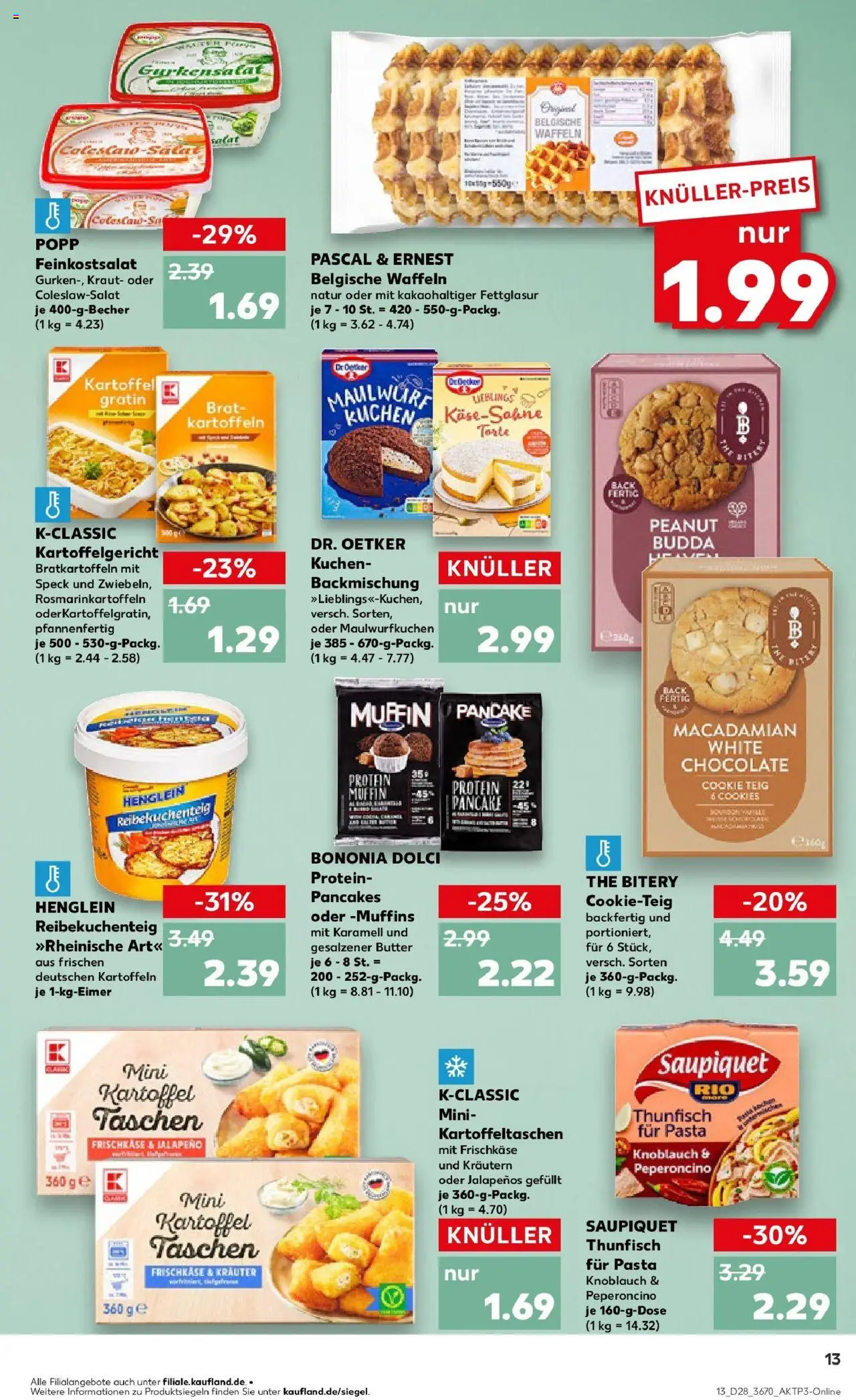 Kaufland prospekt Worms	 - gültig ab dem 09.07.2025 | Seite: 13 | Produkte: Thunfisch, Kartoffeln, Kraut, Salat