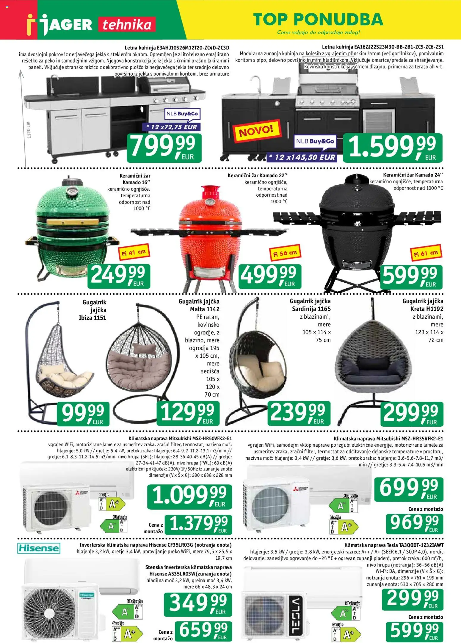 Novi Jager katalog ponudbe – veljaven od 22.04.2026 | Stran: 1 | Izdelki: Gugalnik, Klimatska naprava, Zar, Termostat