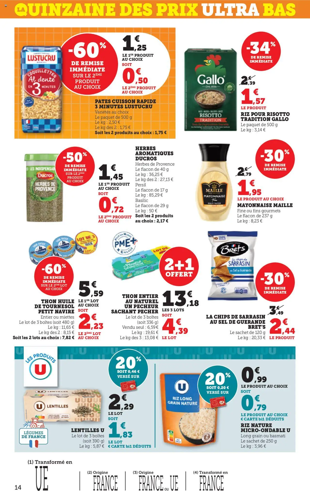  | Page: 14 | Produits: Herbes de provence, Thon, Huile, Chips