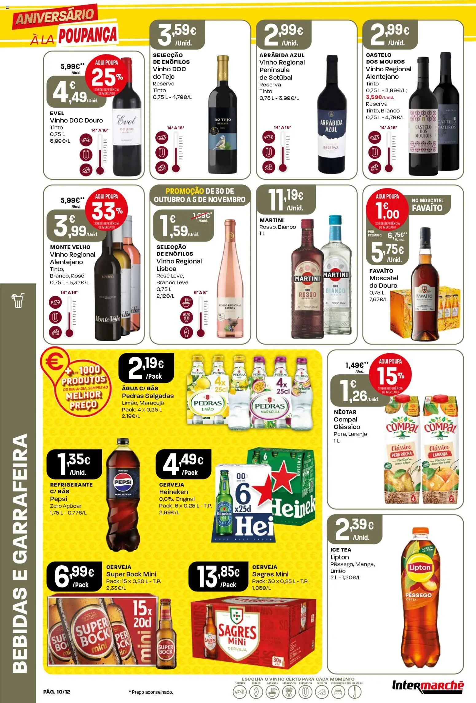 Intermarché Folheto Mini │ válido de 30.10.2025 | Página: 10 | Produtos: Super bock, Vinho, Cerveja, Açúcar