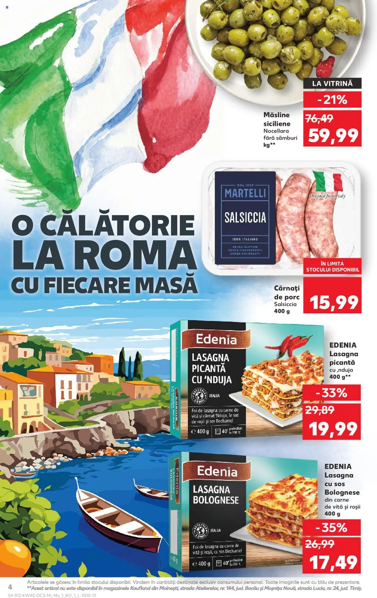 Noul catalog Kaufland – valabil de la 01.10.2025 | Pagină: 4 | Produse: Masă, Lasagna, Carne De Vită, Cârnați