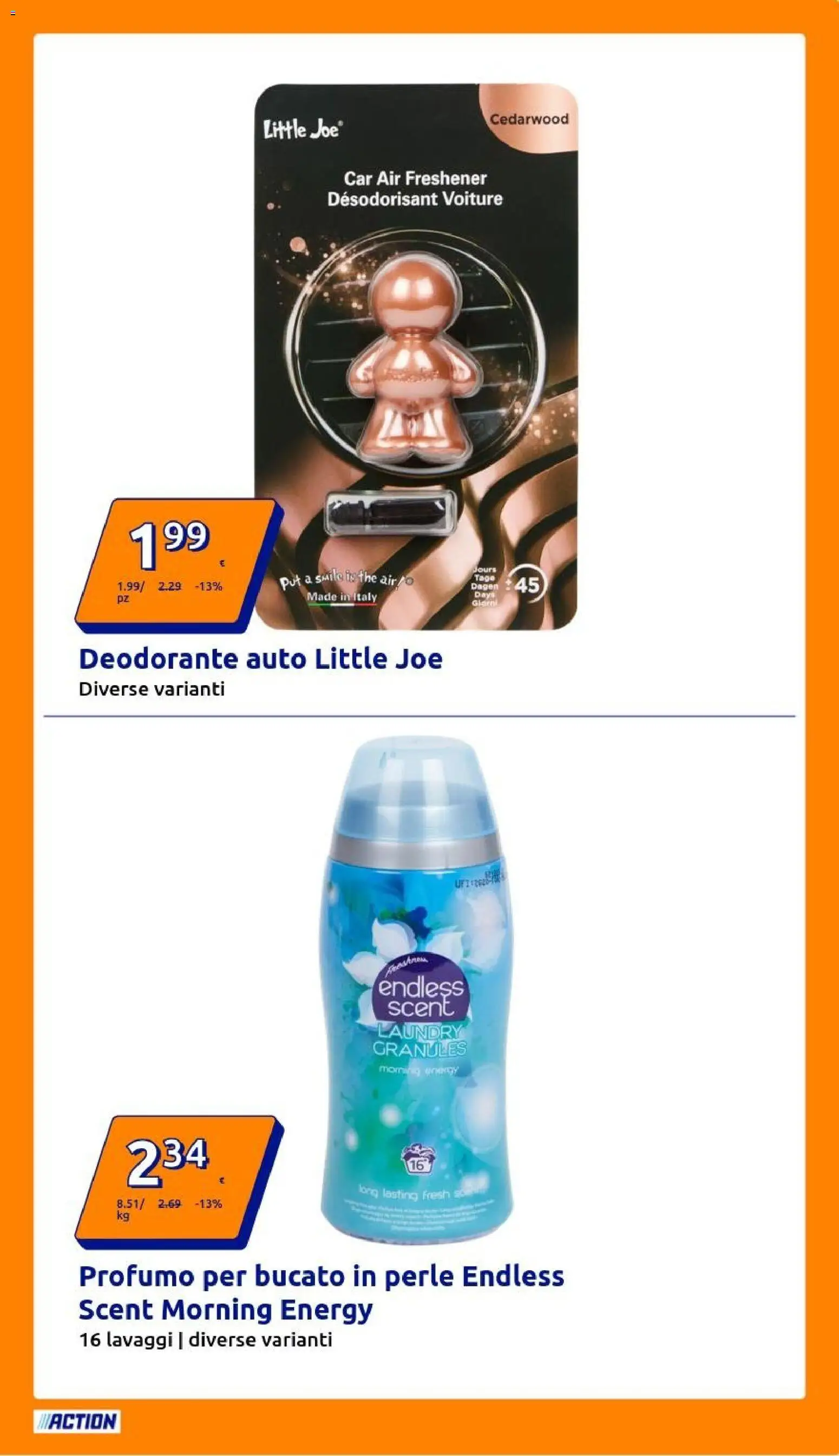 Volantino Action del 19.11.2025 | Pagina: 5 | Prodotti: Deodorante auto, Deodorante, The, Profumo