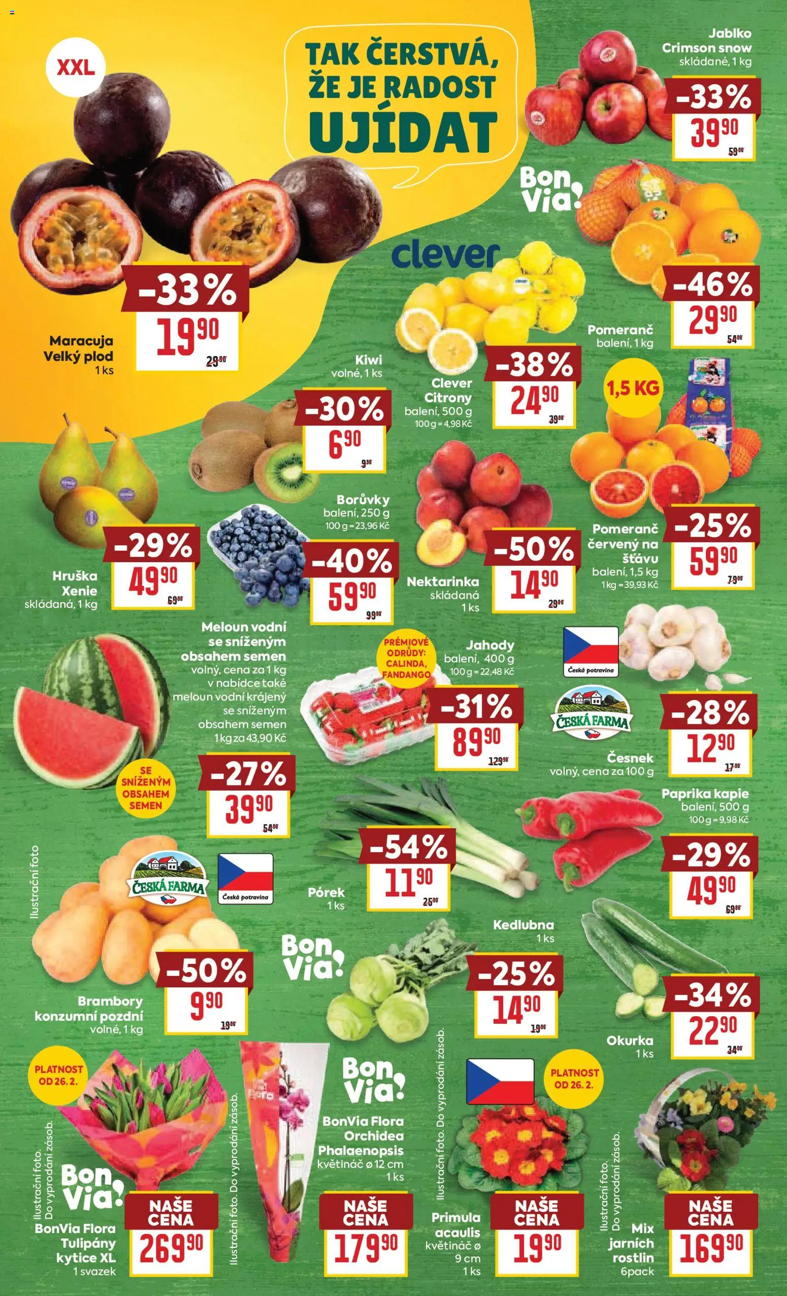 Billa Velký leták od 25.02.2026 | Strana: 2 | Produkty: Kiwi, Kytice, Česnek, Kedlubna